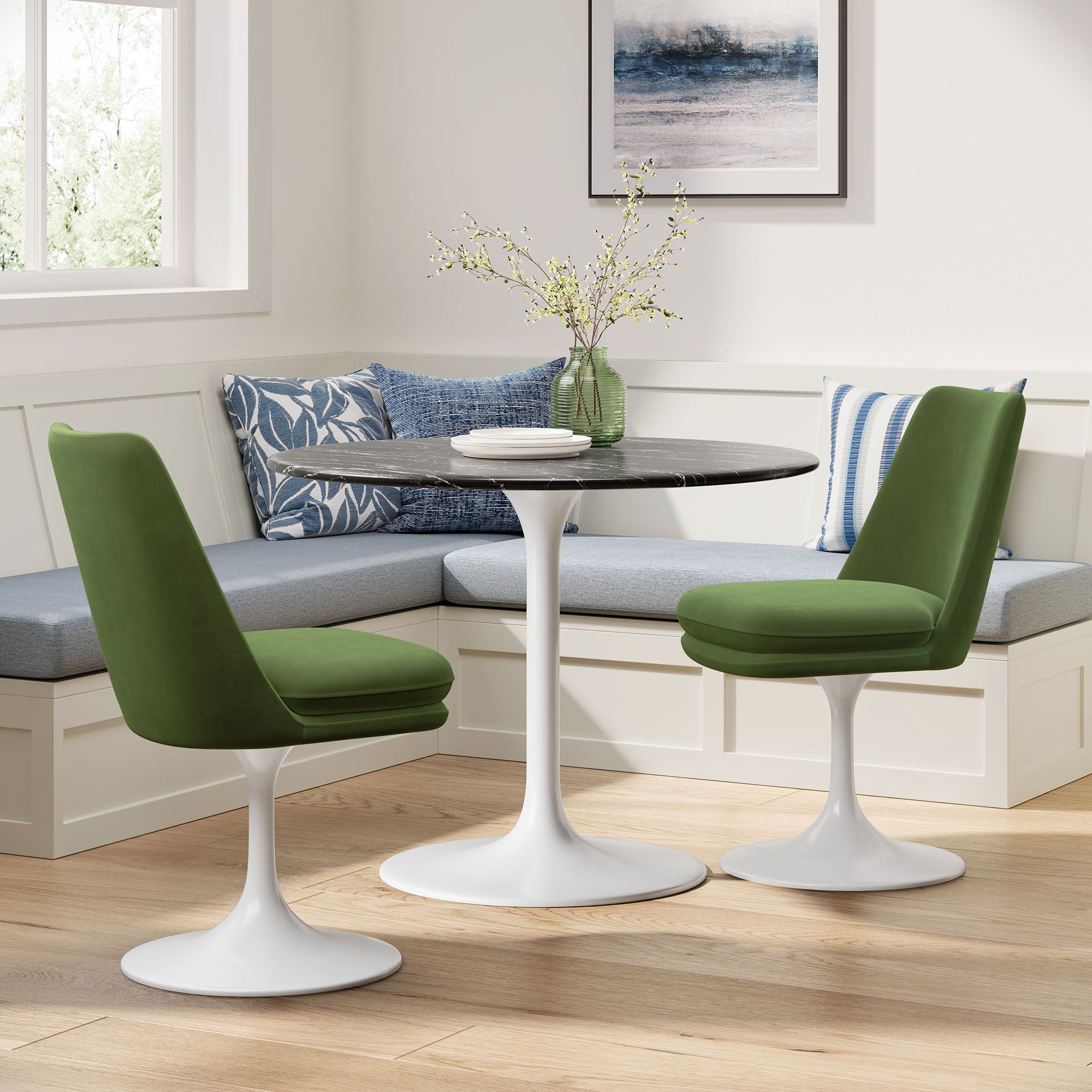 Lippa Swivel Dining Performance Velvet Side Chair