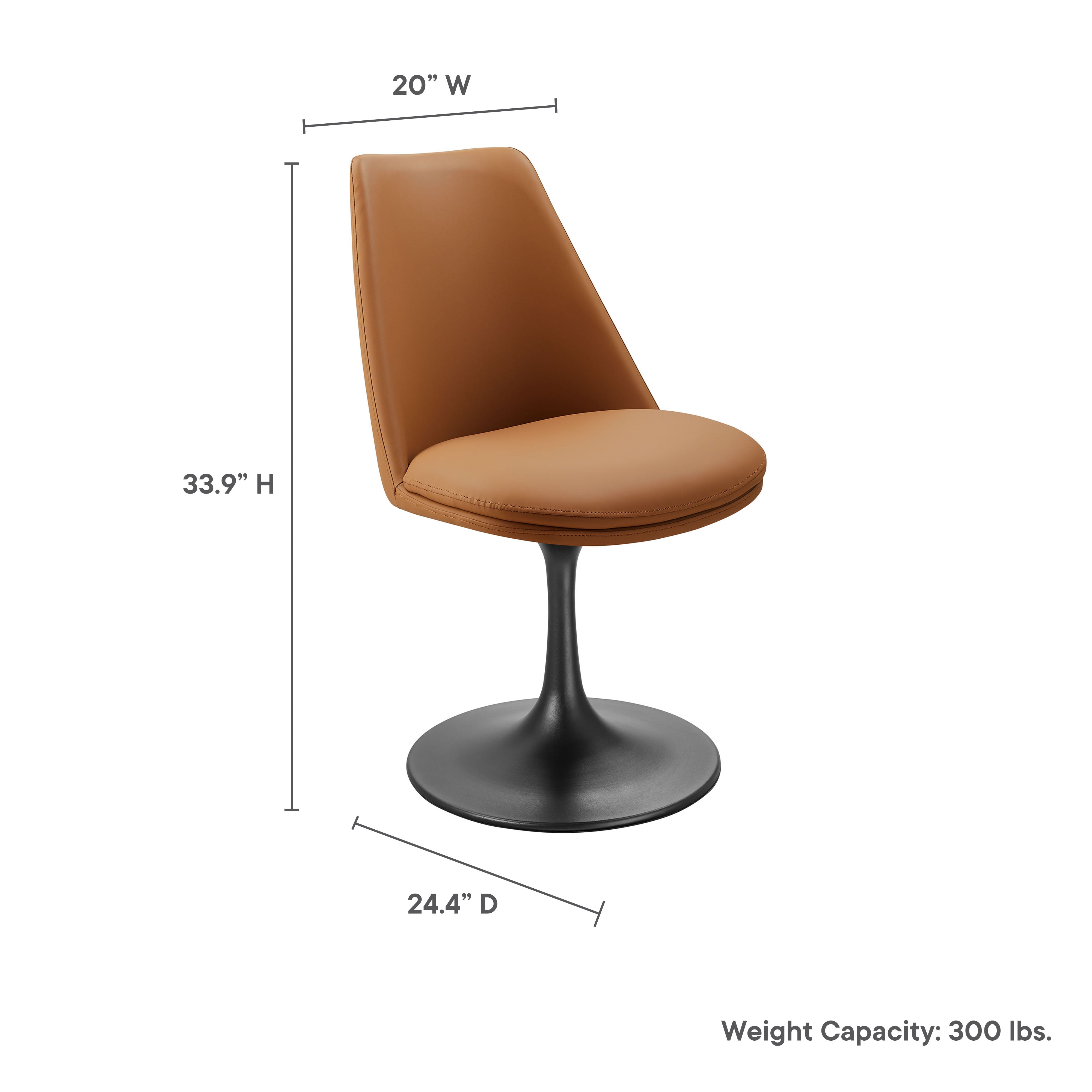 Lippa Swivel Dining Vegan Leather Side Chair - White White