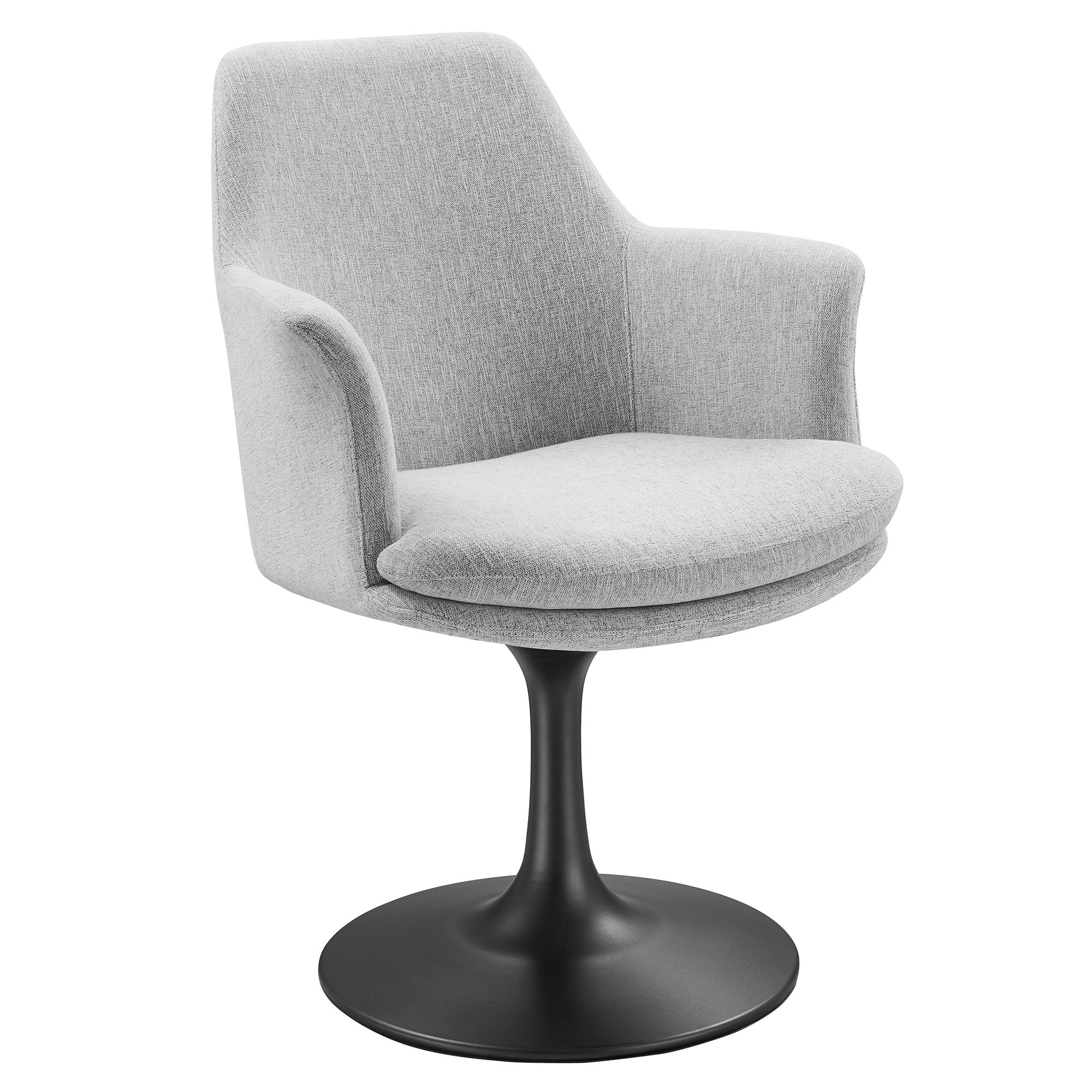 Lippa Swivel Dining Armchair - Black Light Gray