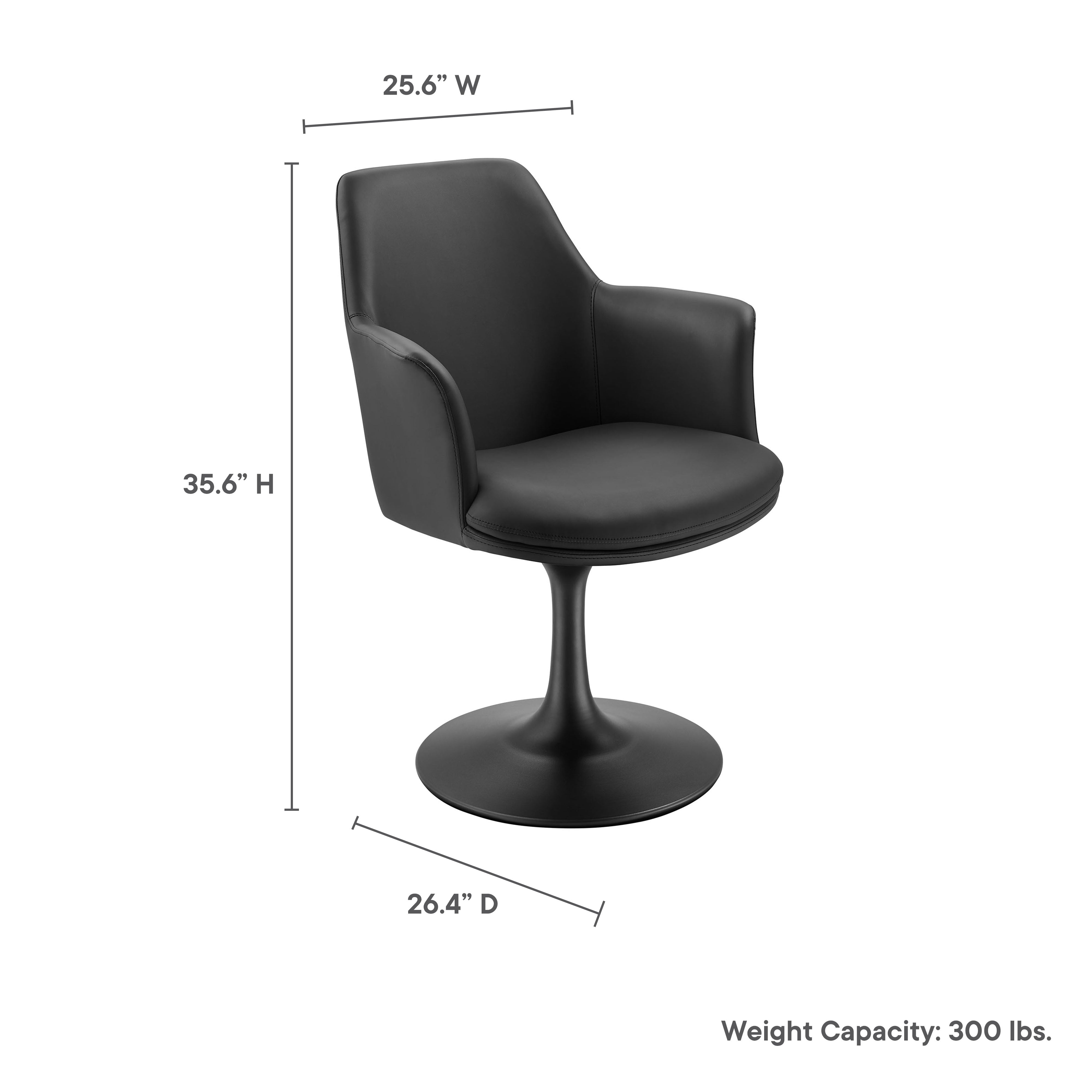 Lippa Swivel Dining Vegan Leather Armchair - White White