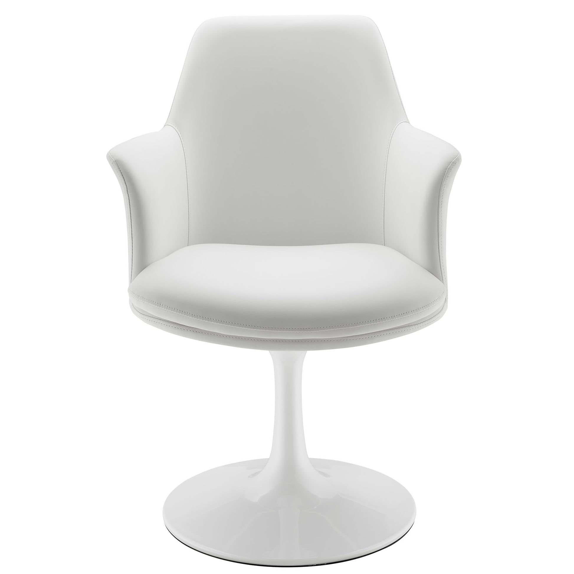 Lippa Swivel Dining Vegan Leather Armchair
