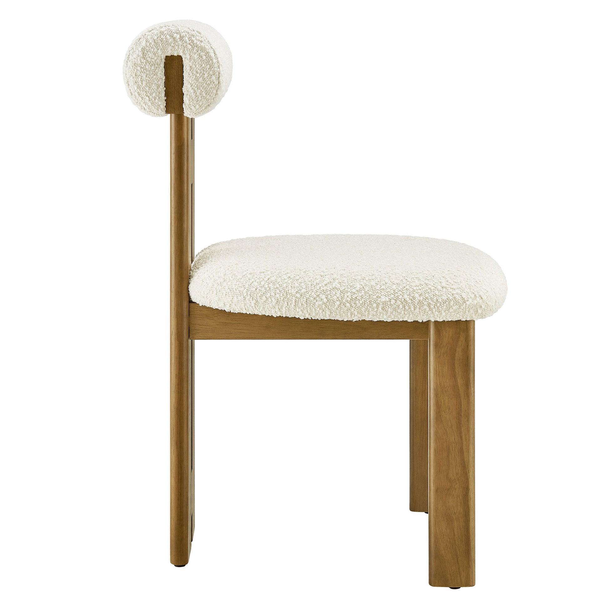 Torian Boucle Fabric Dining Chair Set of 2 - Wenge Taupe