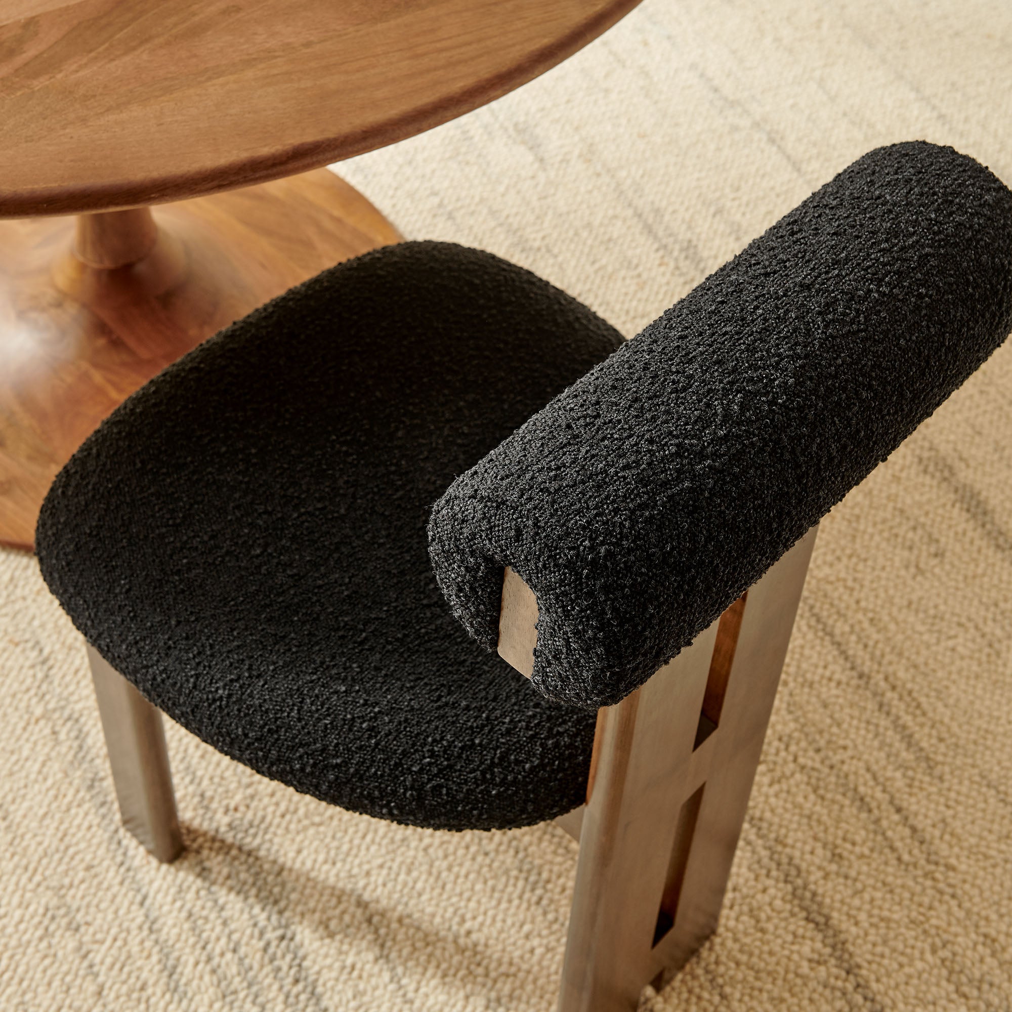 Torian Boucle Fabric Dining Chair Set of 2