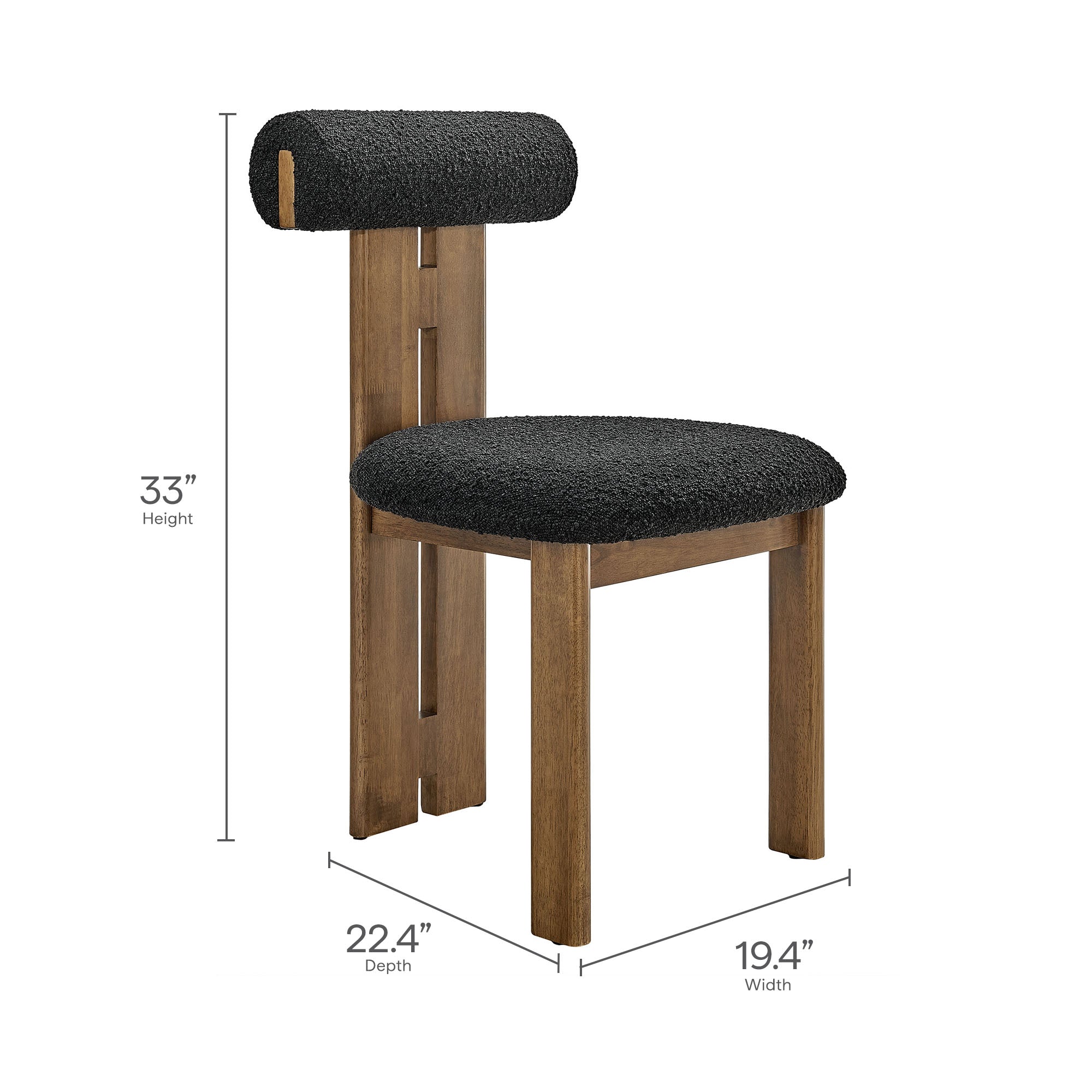 Torian Boucle Fabric Dining Chair Set of 2