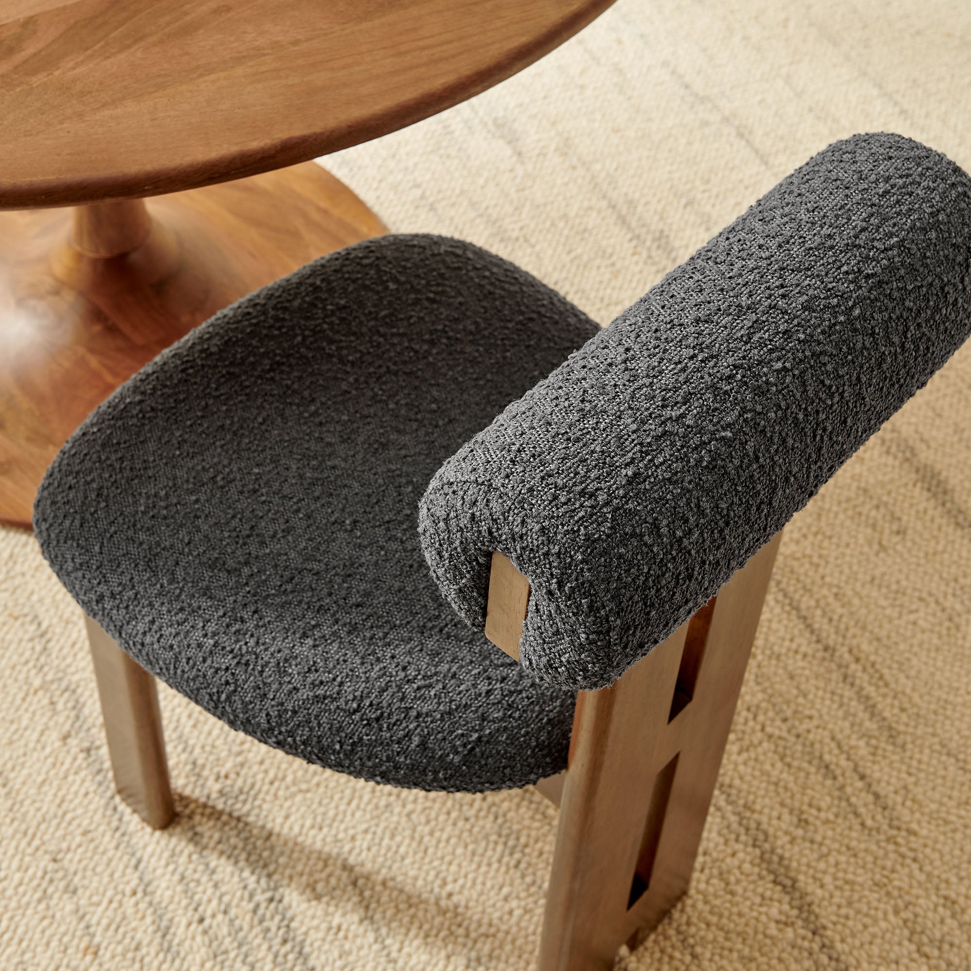 Torian Boucle Fabric Dining Chair Set of 2