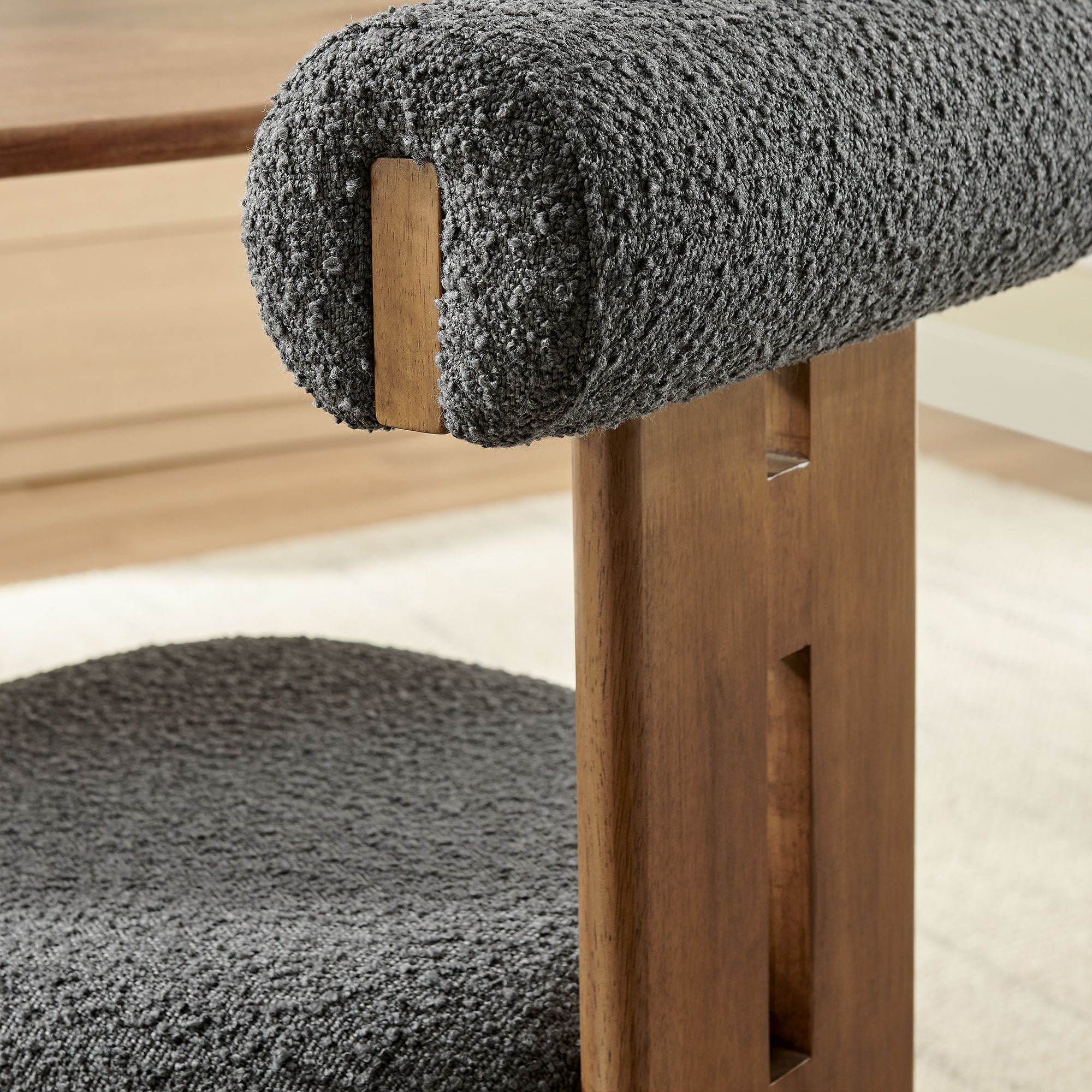 Torian Boucle Fabric Dining Chair Set of 2