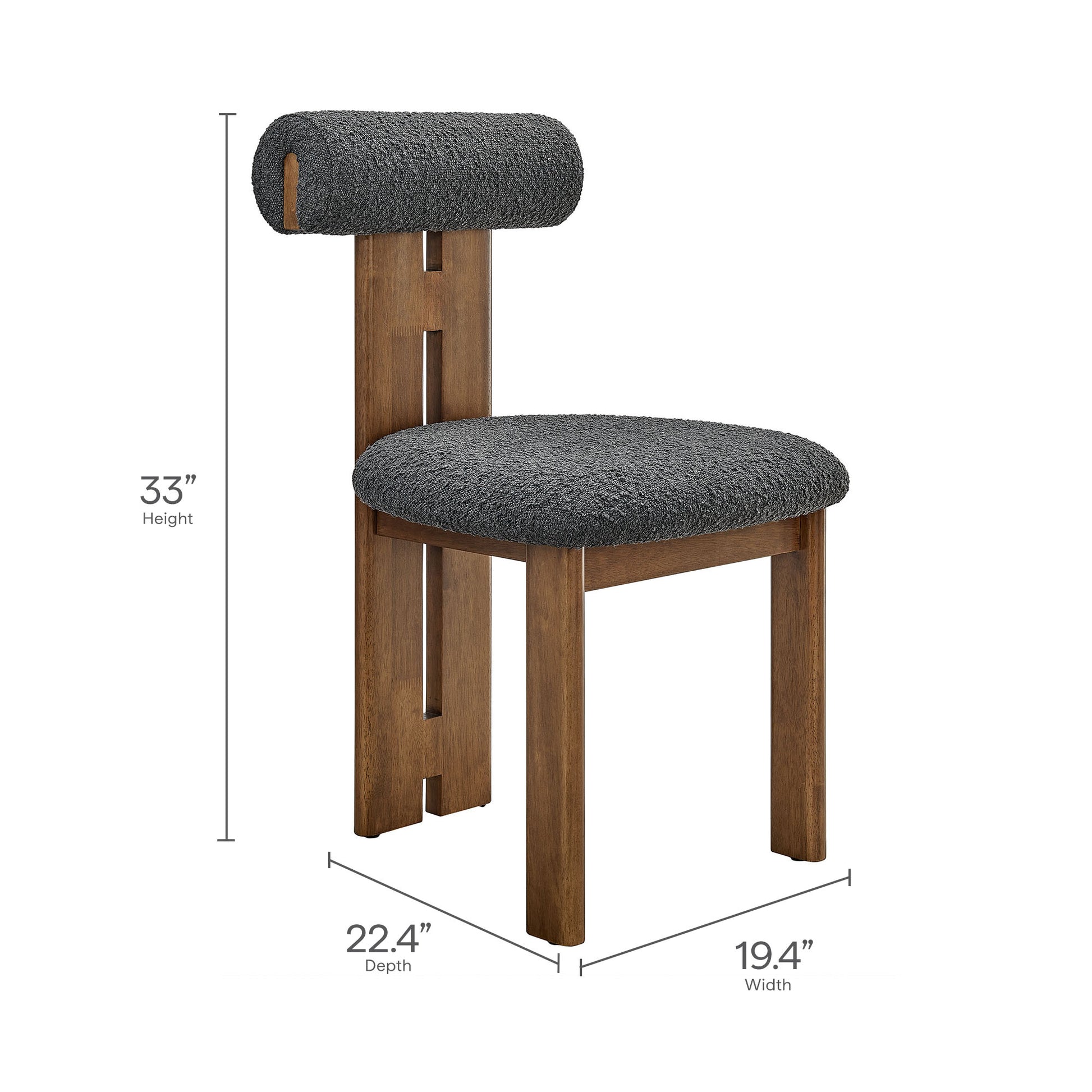 Torian Boucle Fabric Dining Chair Set of 2