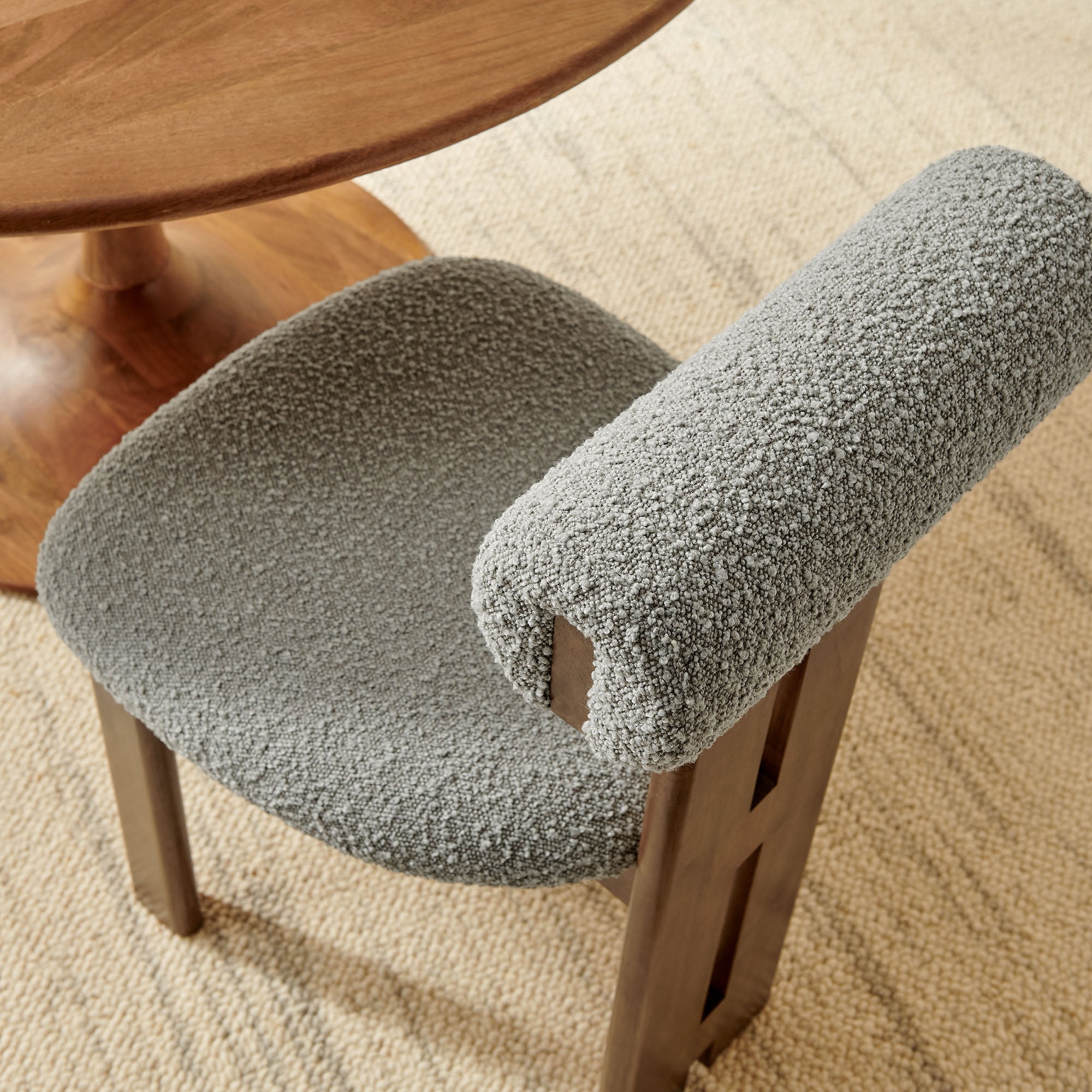 Torian Boucle Fabric Dining Chair Set of 2