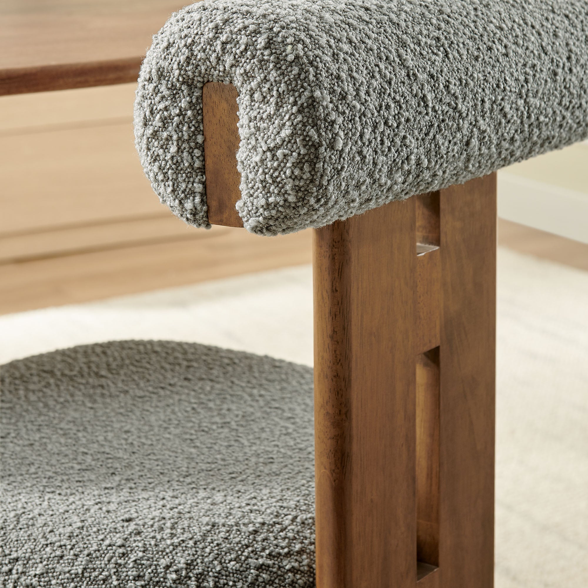 Torian Boucle Fabric Dining Chair Set of 2