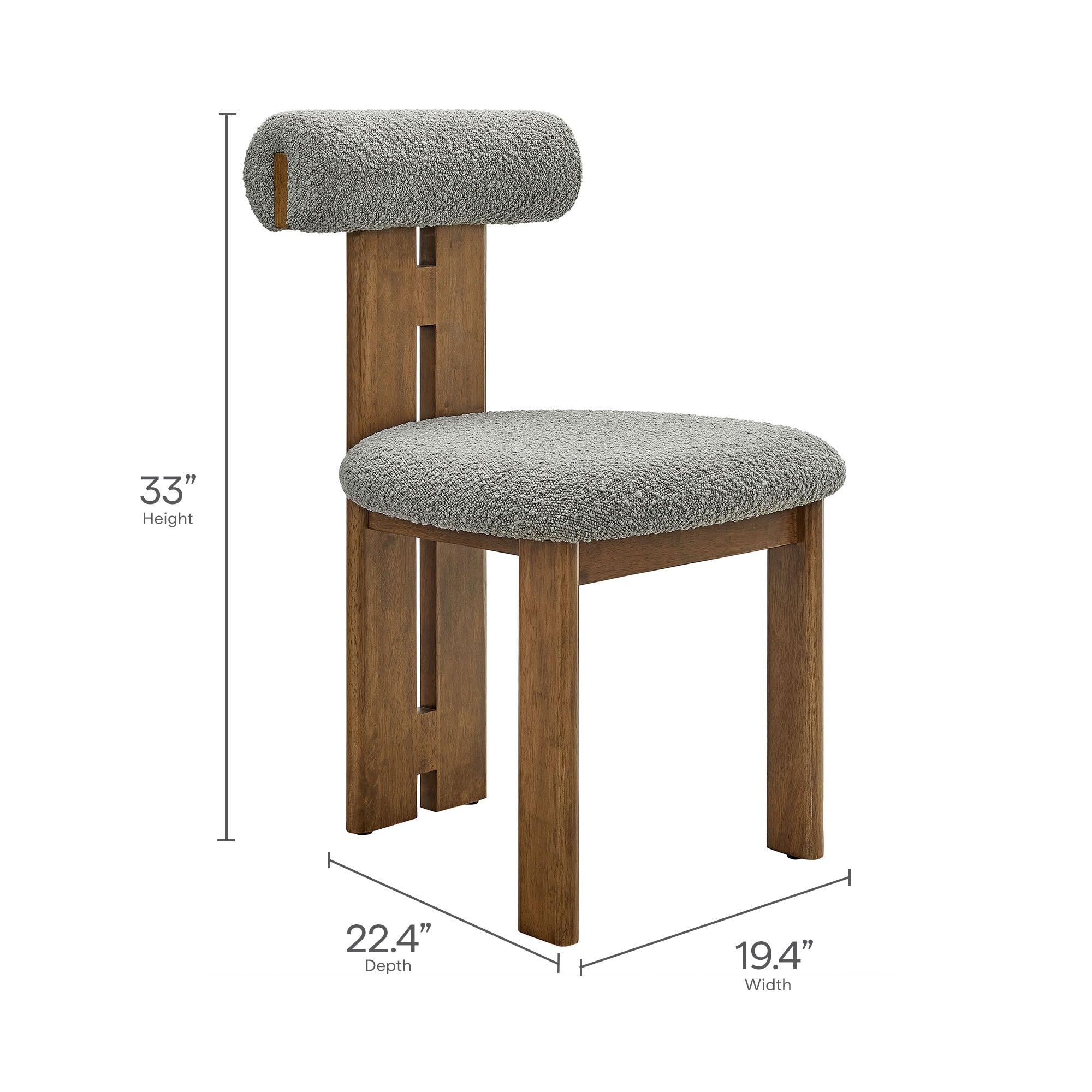 Torian Boucle Fabric Dining Chair Set of 2