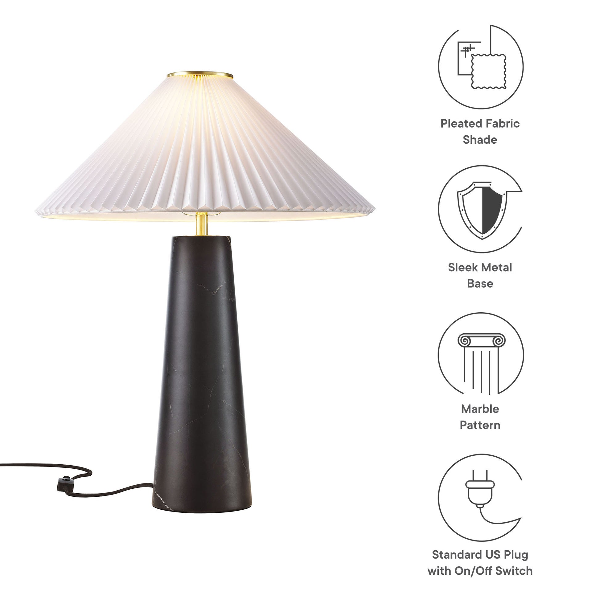 Nera Marble Table Lamp - White