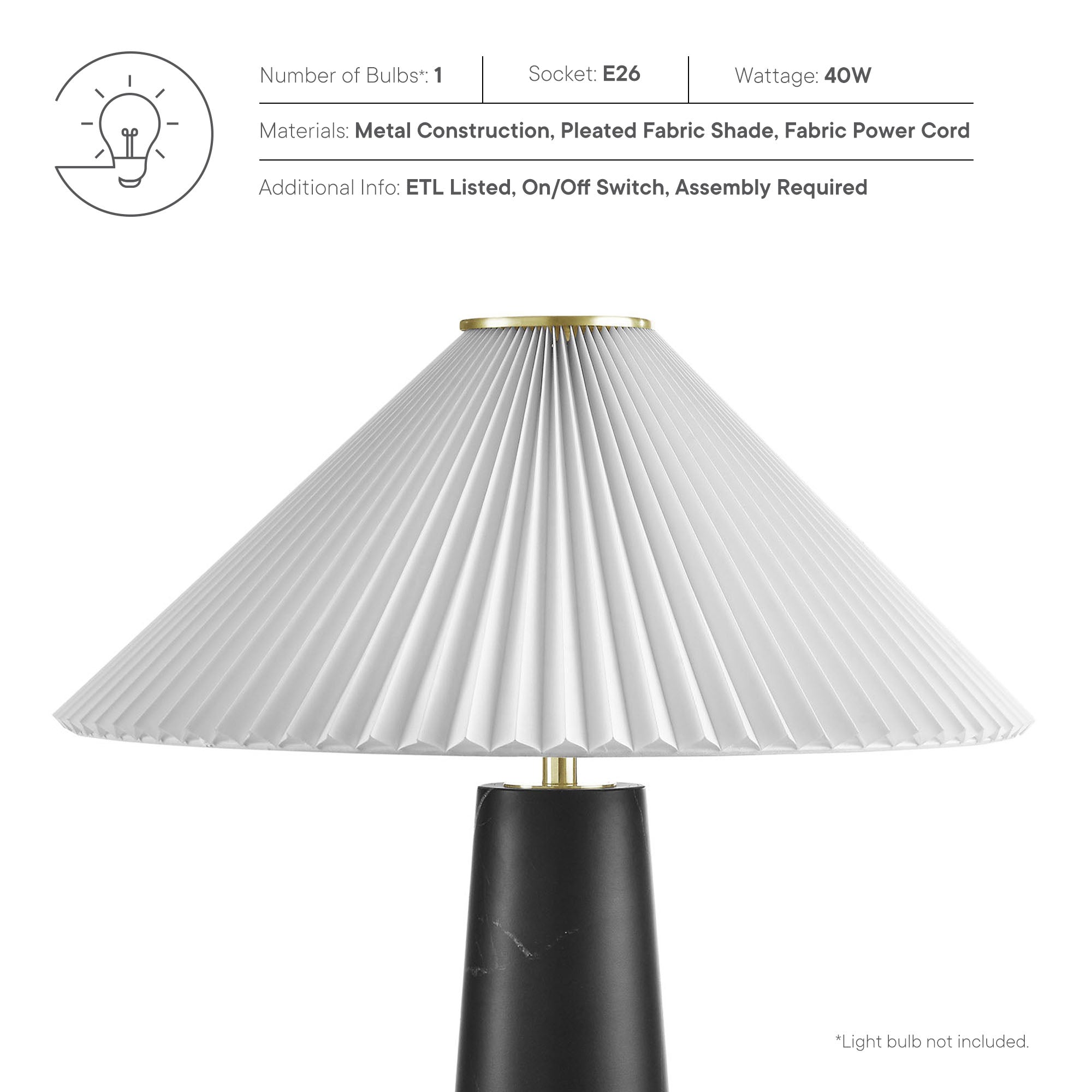 Nera Marble Table Lamp - Red