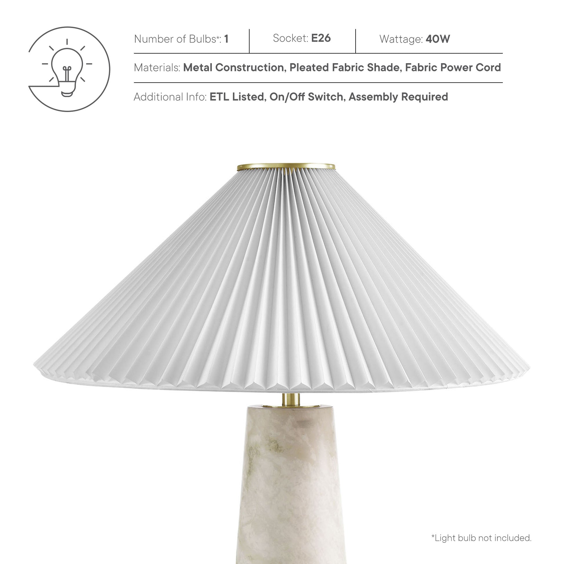 Nera Marble Table Lamp