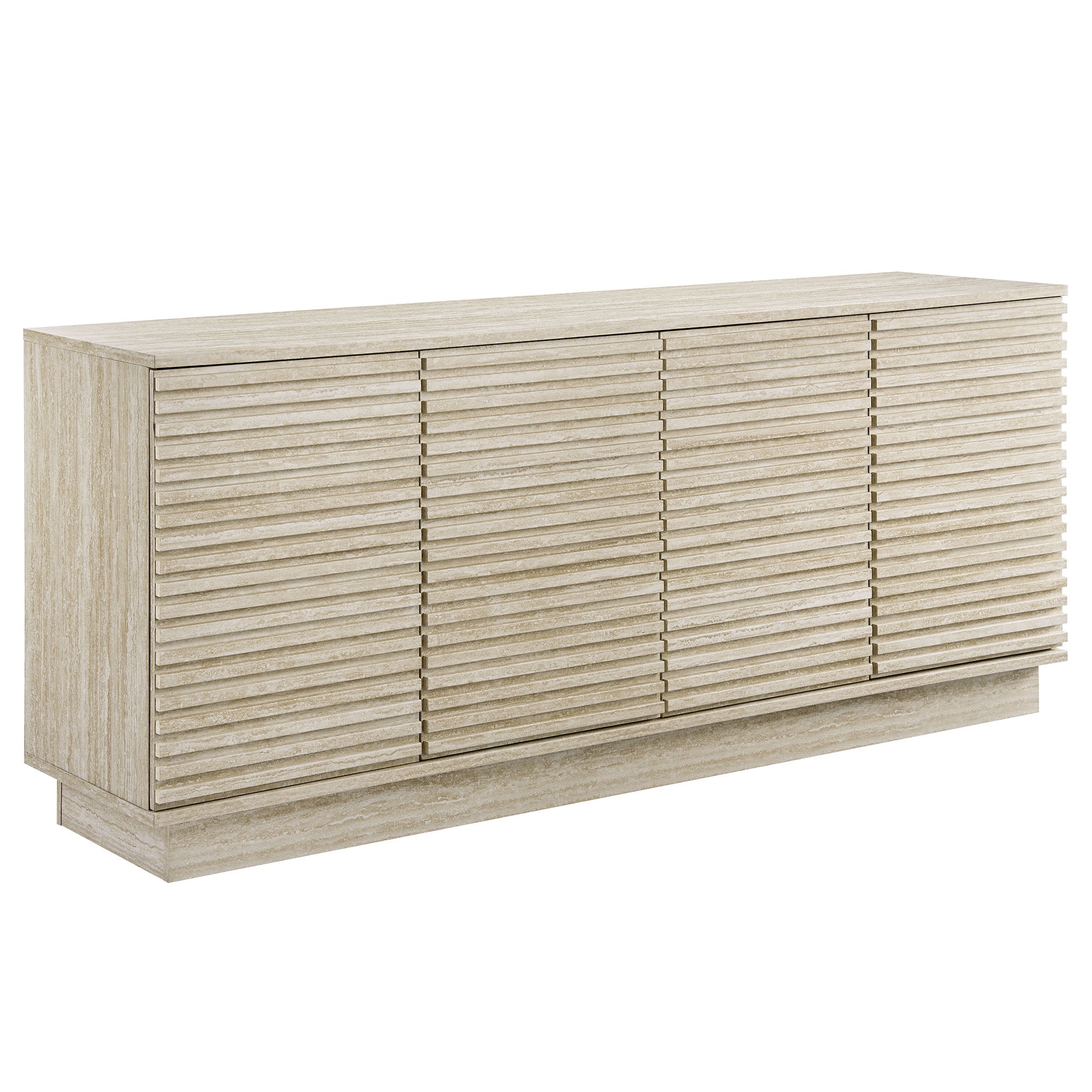 Render 70" Faux Travertine Sideboard Cabinet TV Stand - Travertine