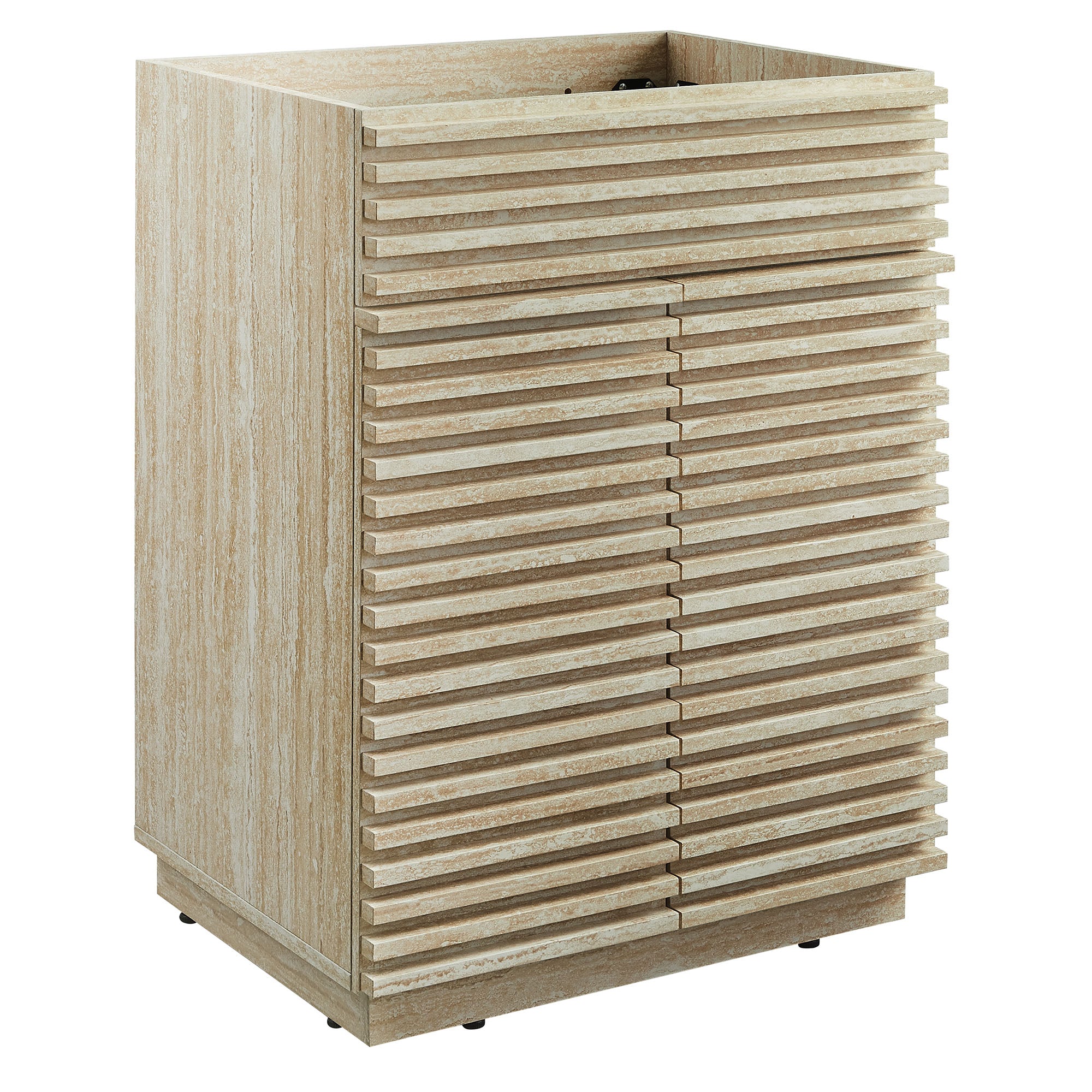 Render 24" Faux Travertine Bathroom Vanity Cabinet (Sink Not Included) - Travertine