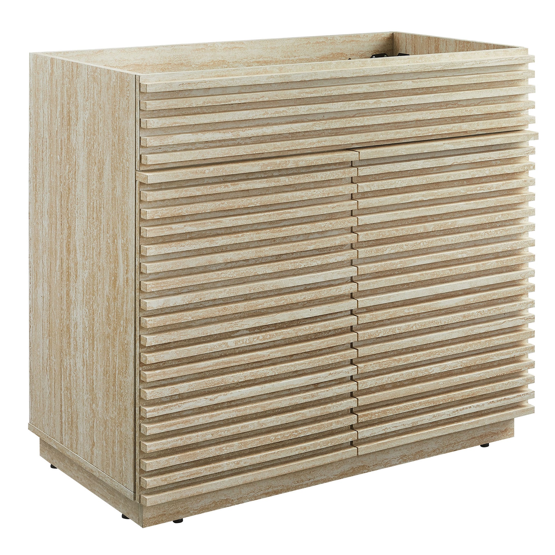 Render 36" Faux Travertine Bathroom Vanity Cabinet (Sink Not Included) - Travertine