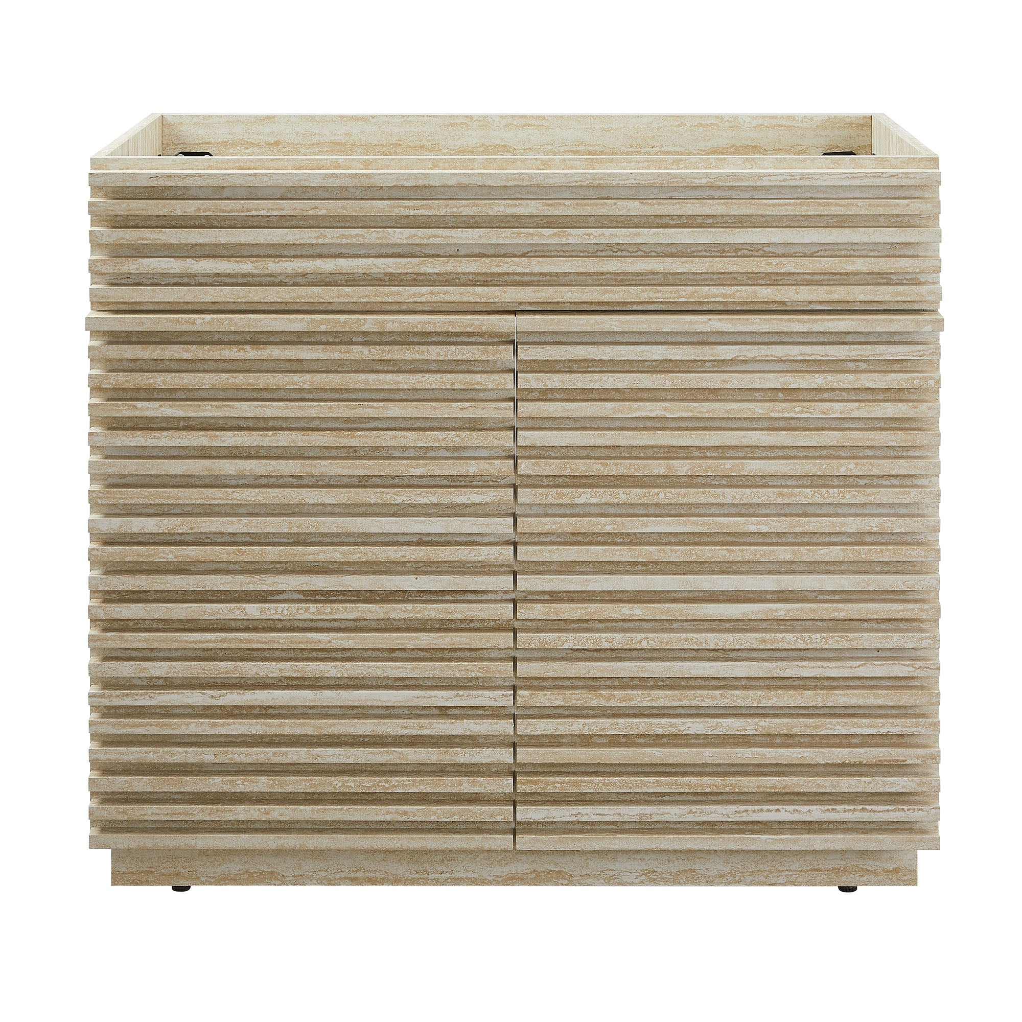 Render 36" Faux Travertine Bathroom Vanity Cabinet (Sink Not Included)