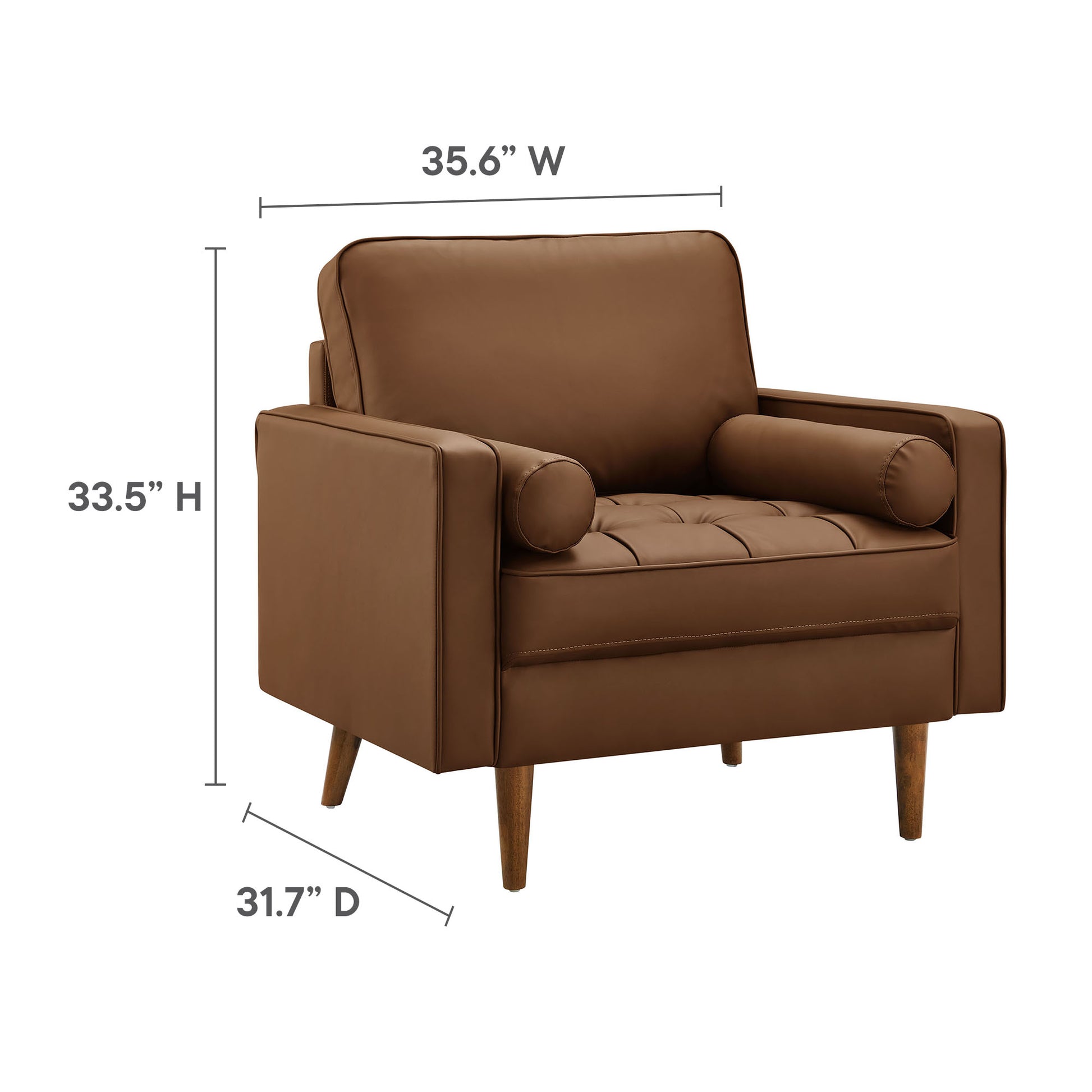 Valour Tufted Vegan Leather Accent Armchair - Tan