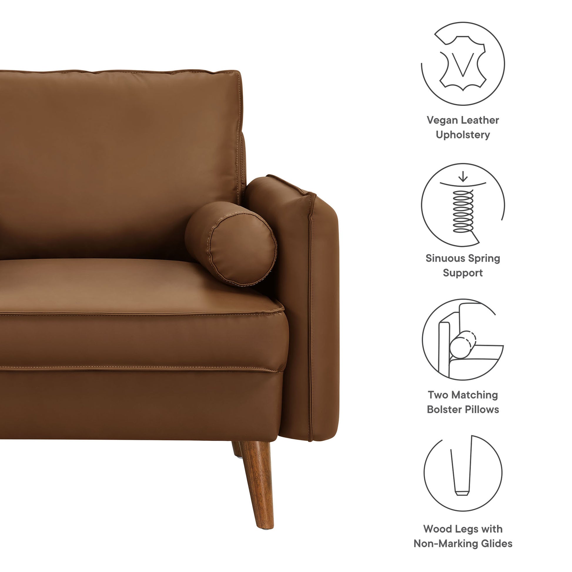 Revive Upholstered Vegan Leather Accent Armchair