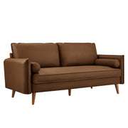 Revive Upholstered Vegan Leather Sofa - Brown