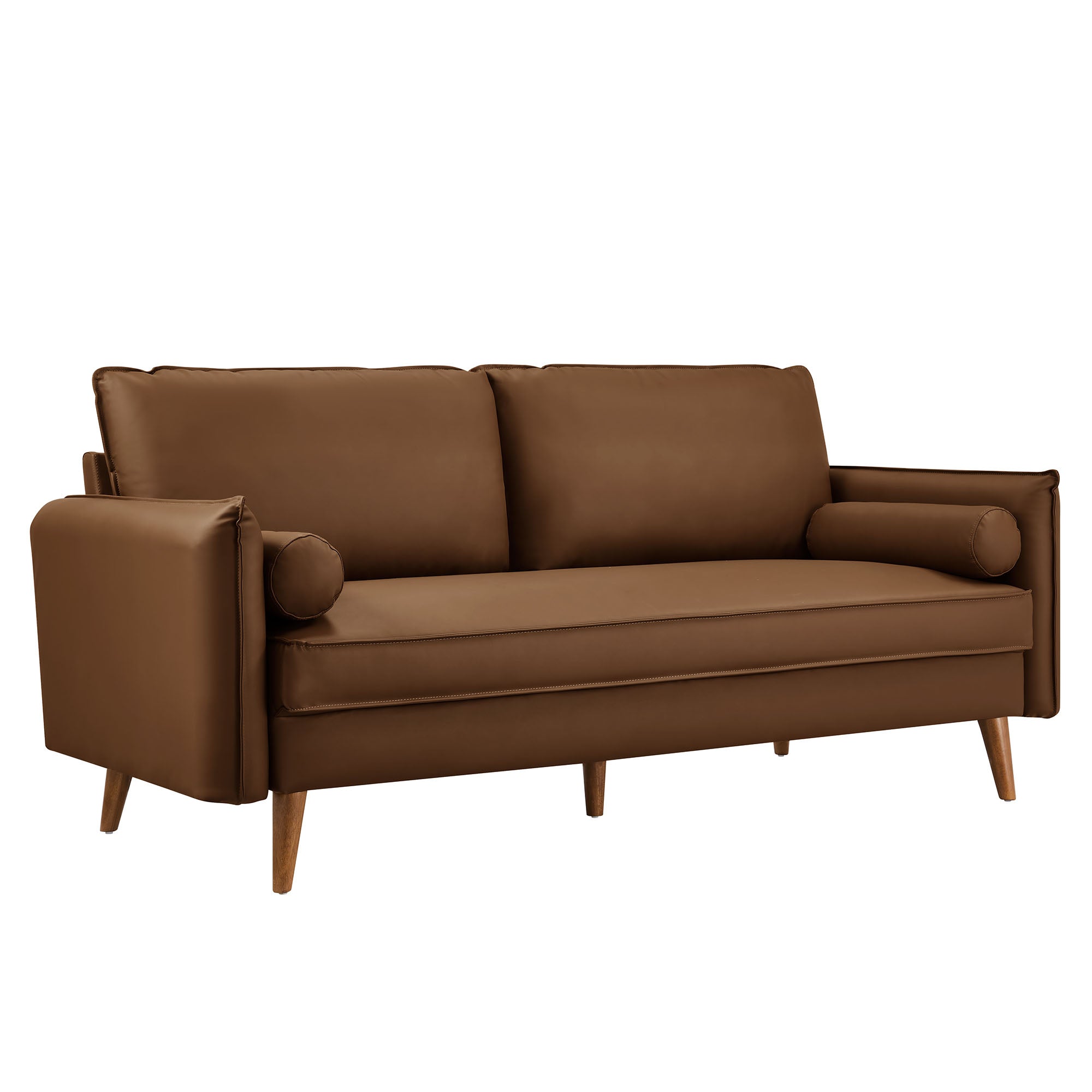 Revive Upholstered Vegan Leather Sofa - Brown