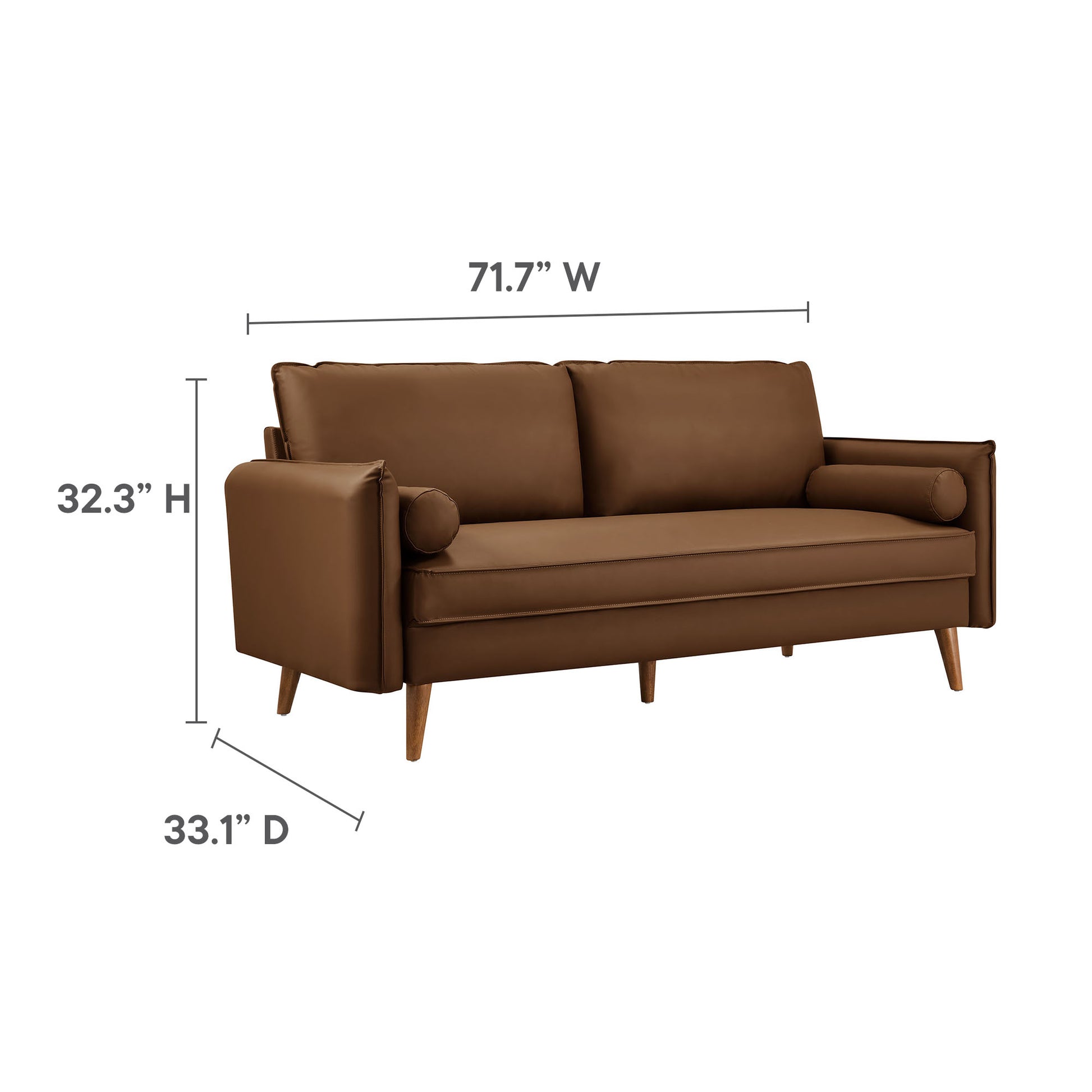 Revive Upholstered Vegan Leather Sofa - Tan