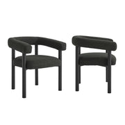 Nautica Outdoor Patio Aluminum Dining Armchairs Set of 2 - Charcoal Graphite