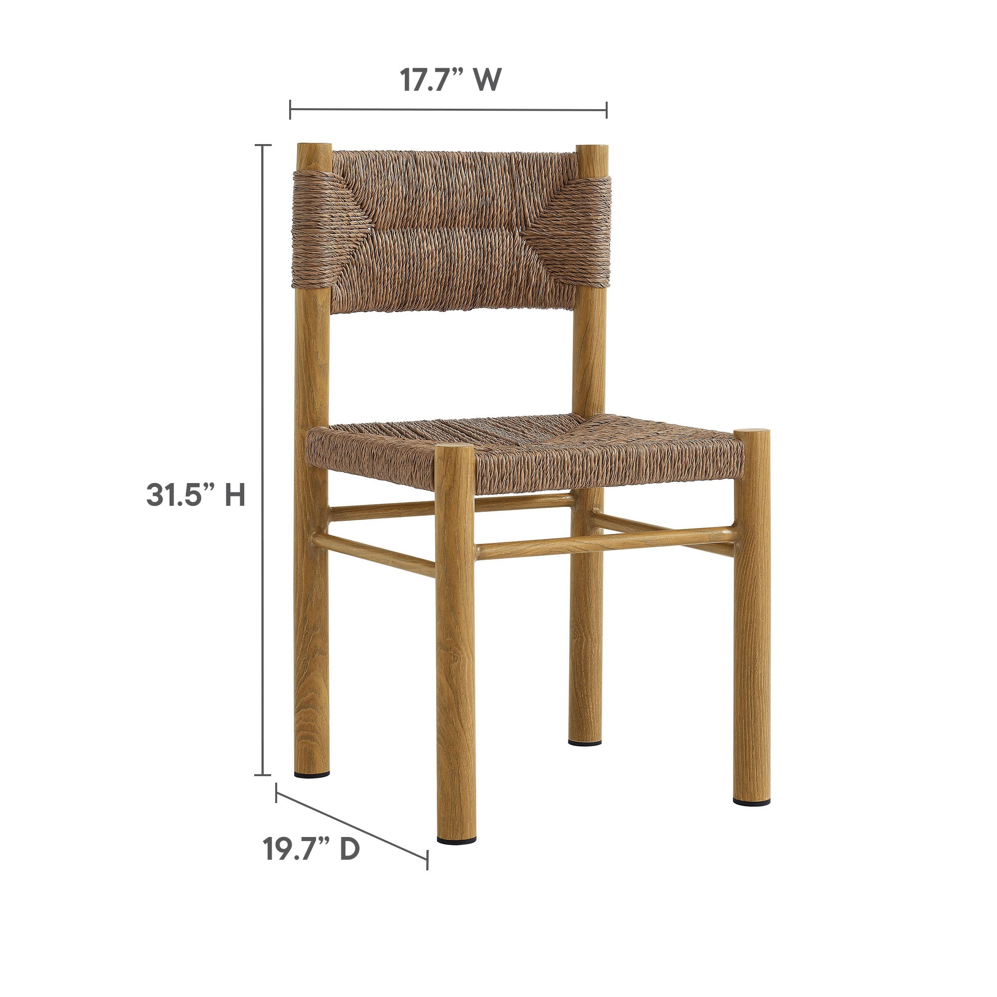 Parkland Outdoor Patio Rattan and Aluminum Dining Side Chairs Set of 2 - Walnut