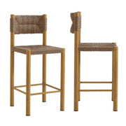 Parkland Outdoor Patio Rattan and Aluminum Counter Stools Set of 2 - Natural