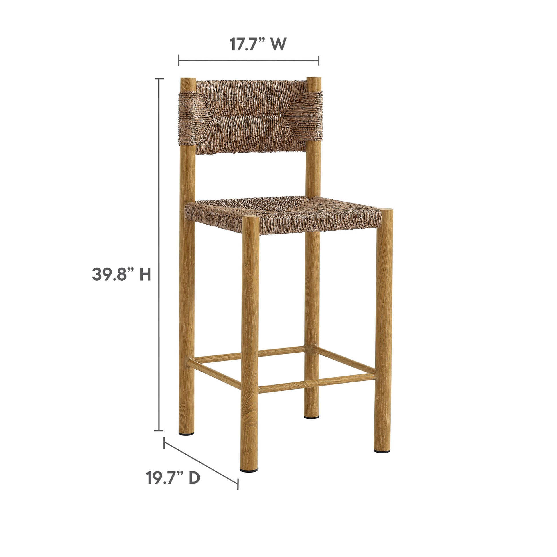 Parkland Outdoor Patio Rattan and Aluminum Counter Stools Set of 2 - Walnut