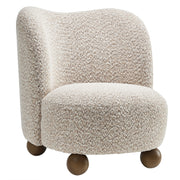 Monroe Boucle Fabric Accent Chair - Coral Walnut