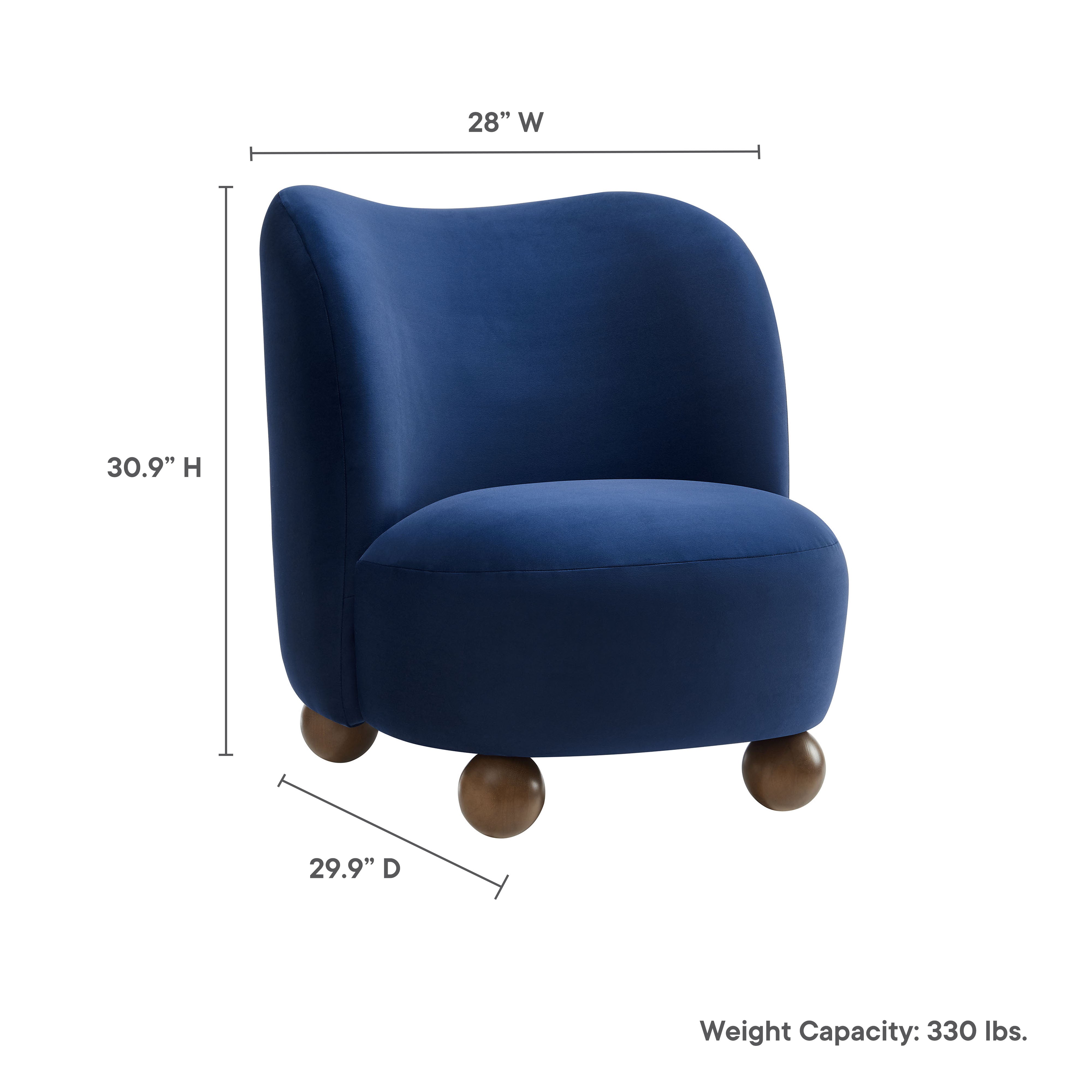 Monroe Performance Velvet Accent Chair - Moss Green Walnut