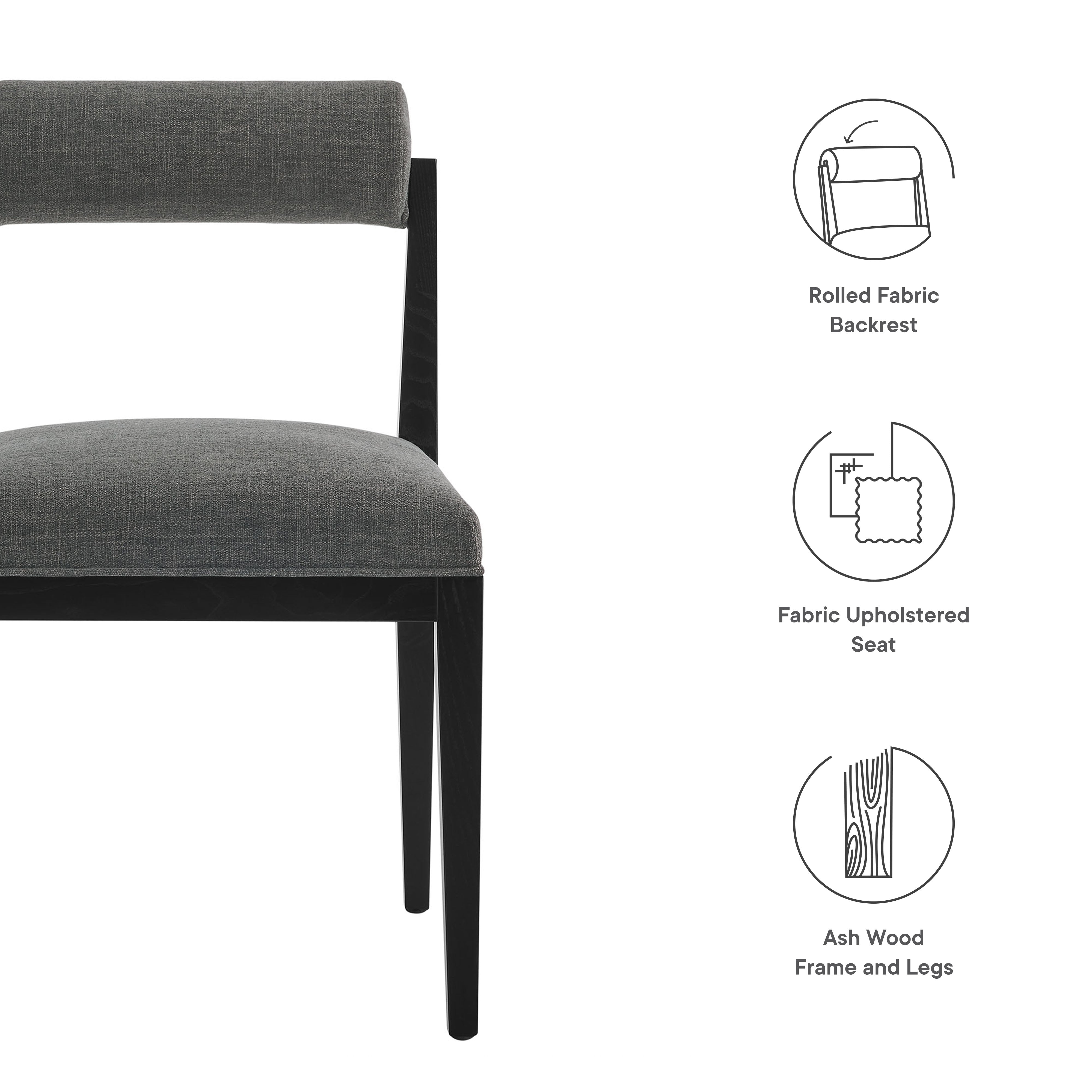 Kai Fabric Dining Chair - Salt Black
