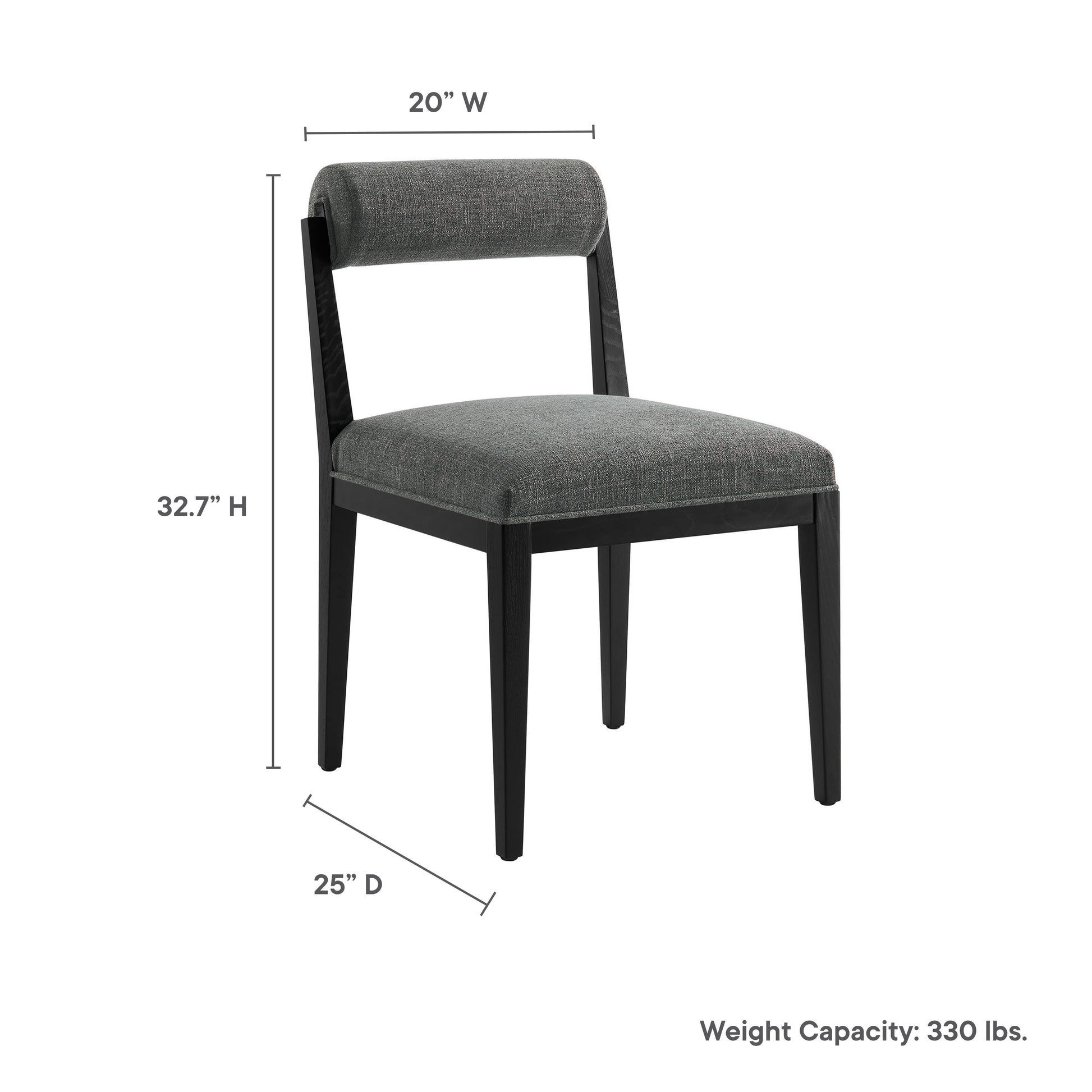 Kai Fabric Dining Chair - Linen Black