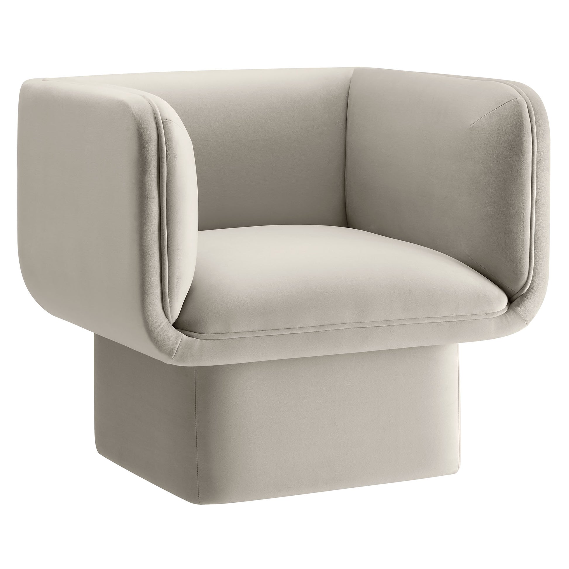 Tate Performance Velvet Accent Chair - Almond