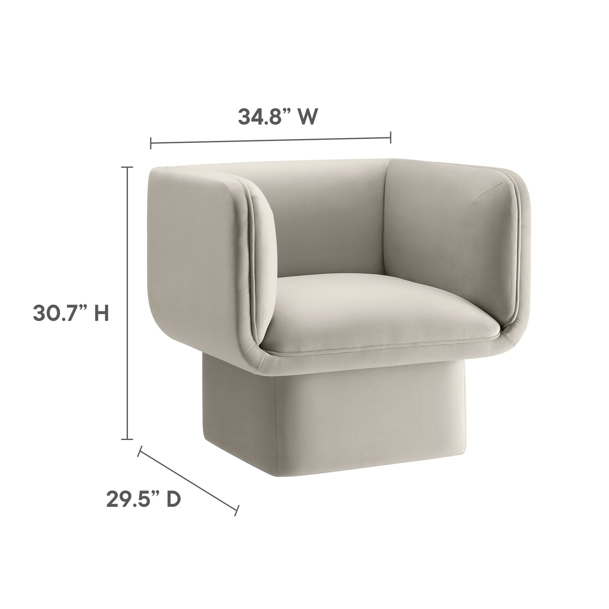 Tate Performance Velvet Accent Chair - Chocolate Brown