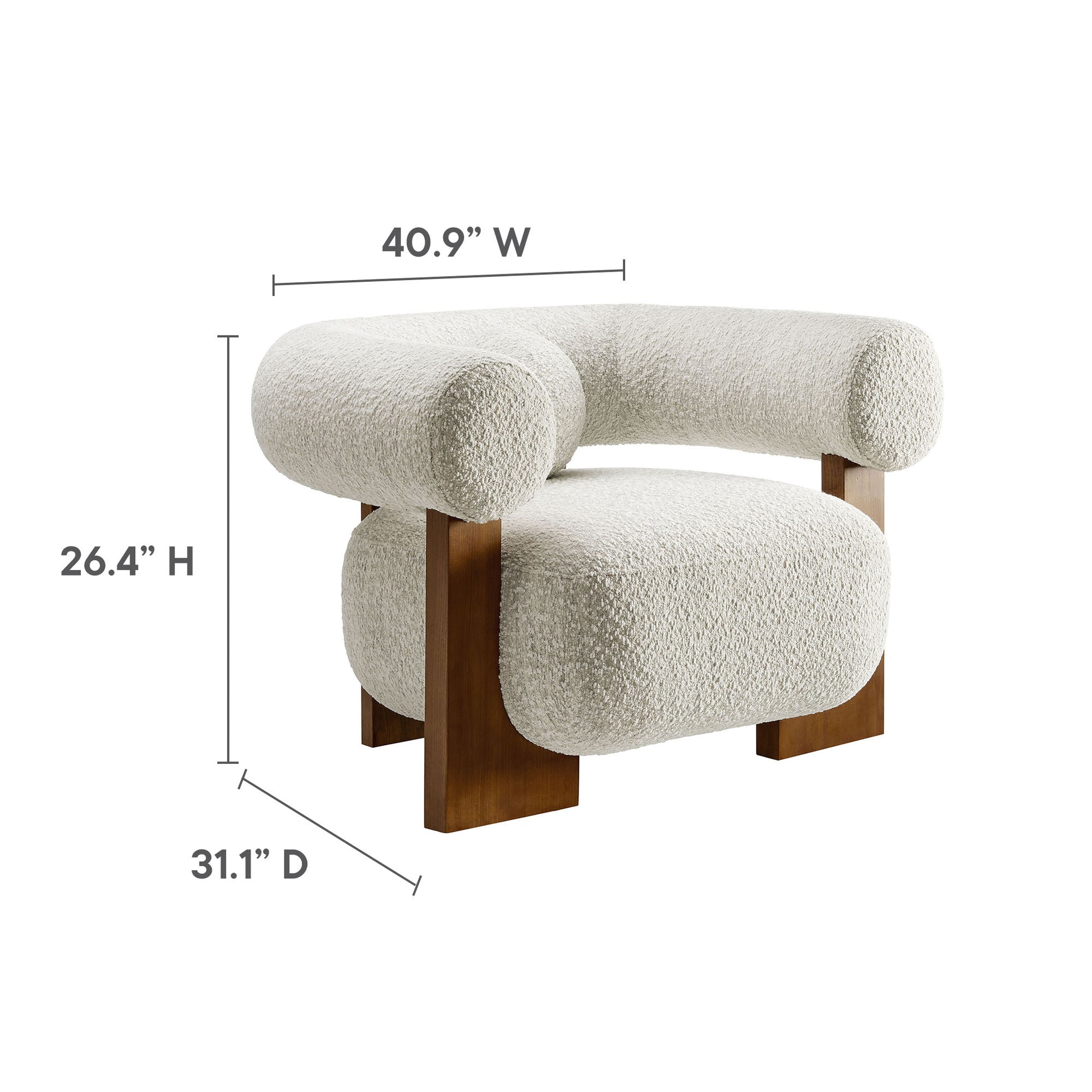 Jace Boucle Accent Chair - River Rock