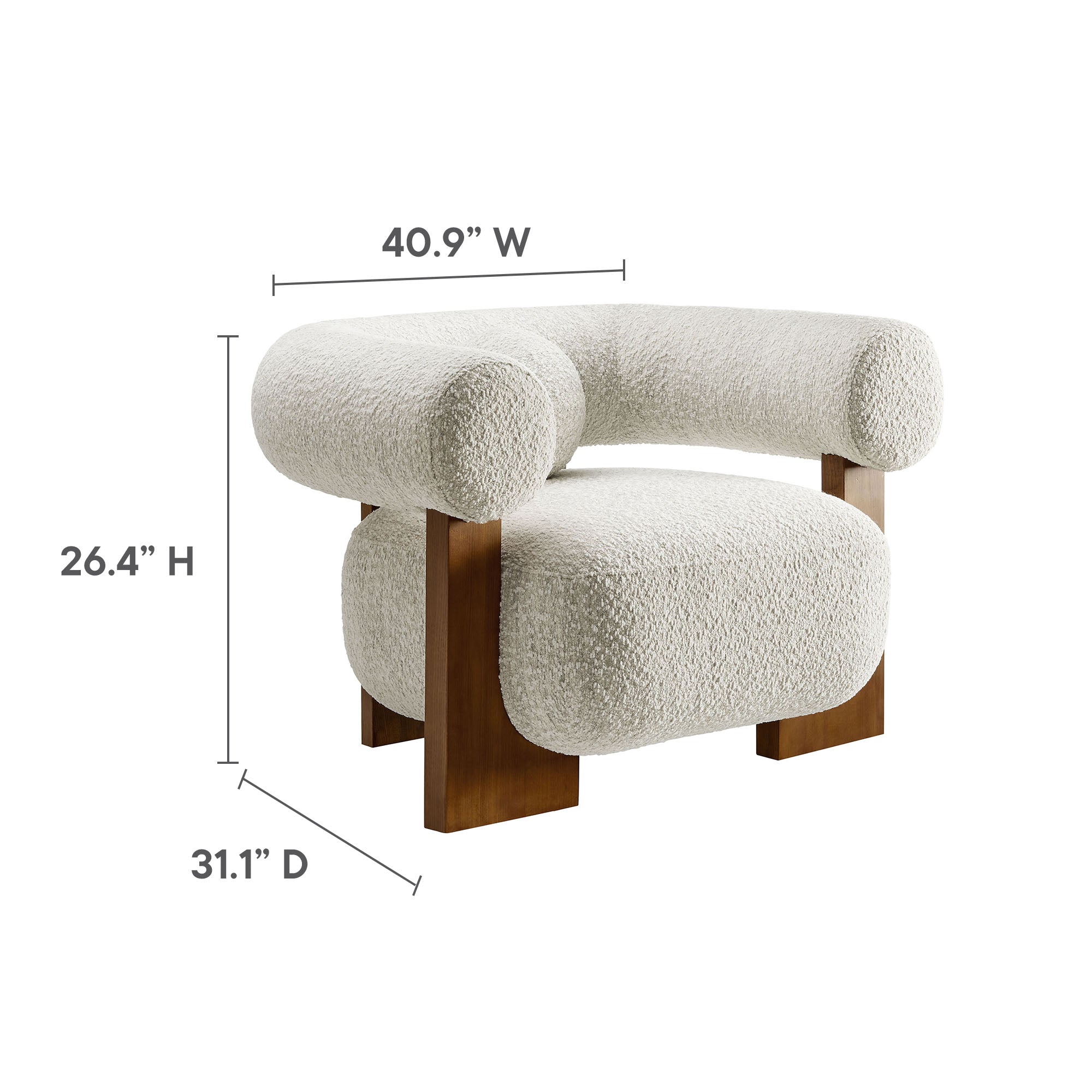 Jace Boucle Accent Chair - River Rock