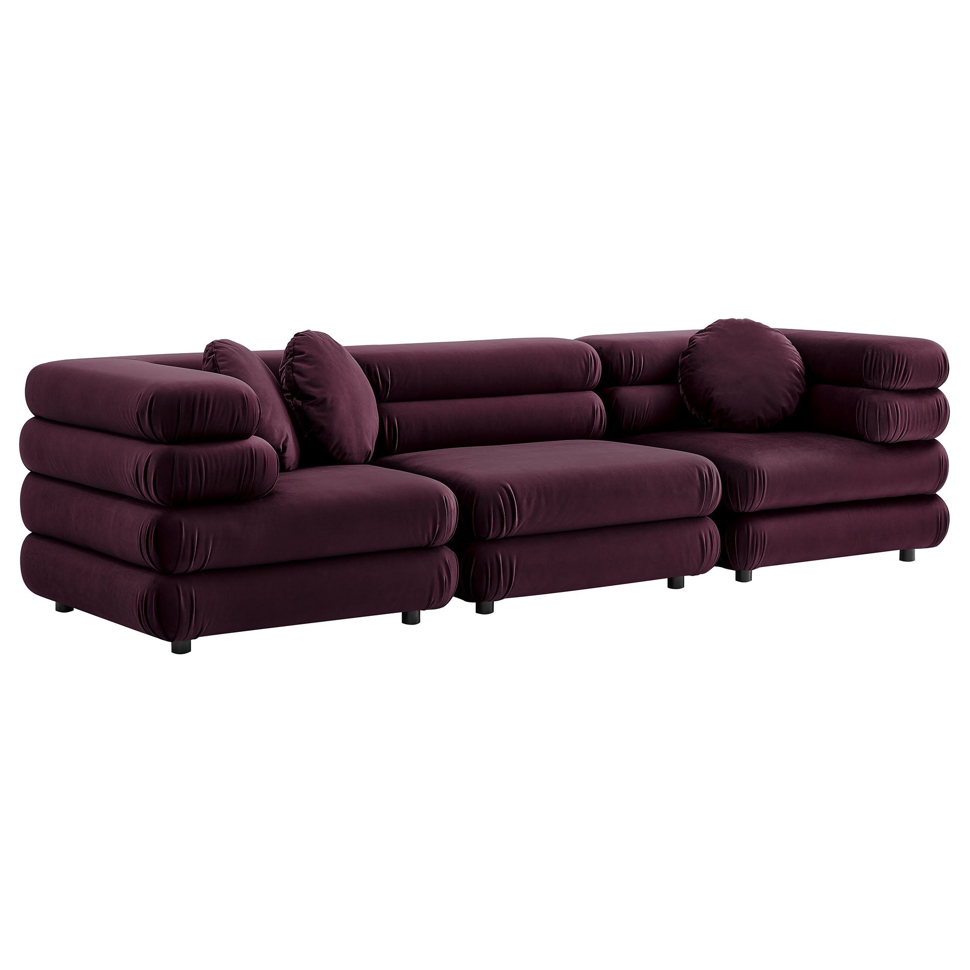 Jubilee 3-Piece Modular Performance Velvet Sectional Sofa
