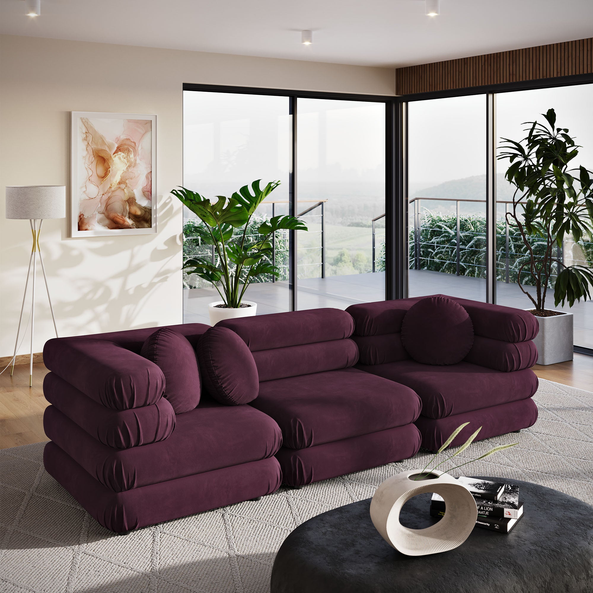 Jubilee 3-Piece Modular Performance Velvet Sectional Sofa