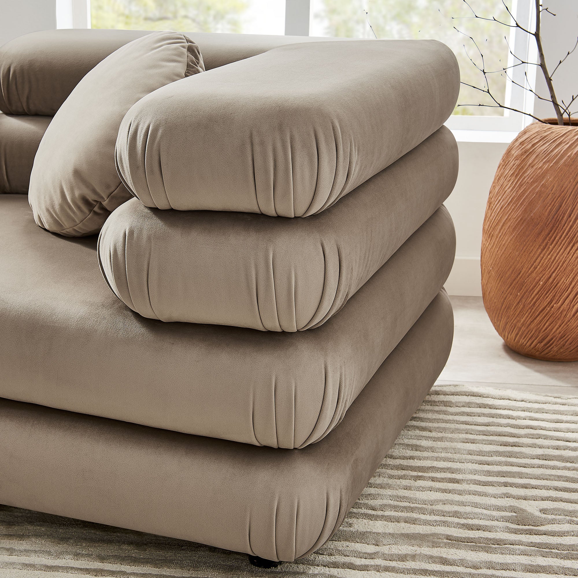 Jubilee 3-Piece Modular Performance Velvet Sectional Sofa