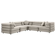 Jubilee 5-Piece Modular Performance Velvet Sectional Sofa - Almond