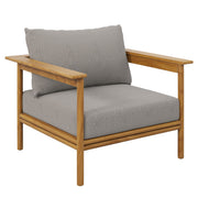 Wren Outdoor Patio Teak Wood Armchair - Natural Driftwood