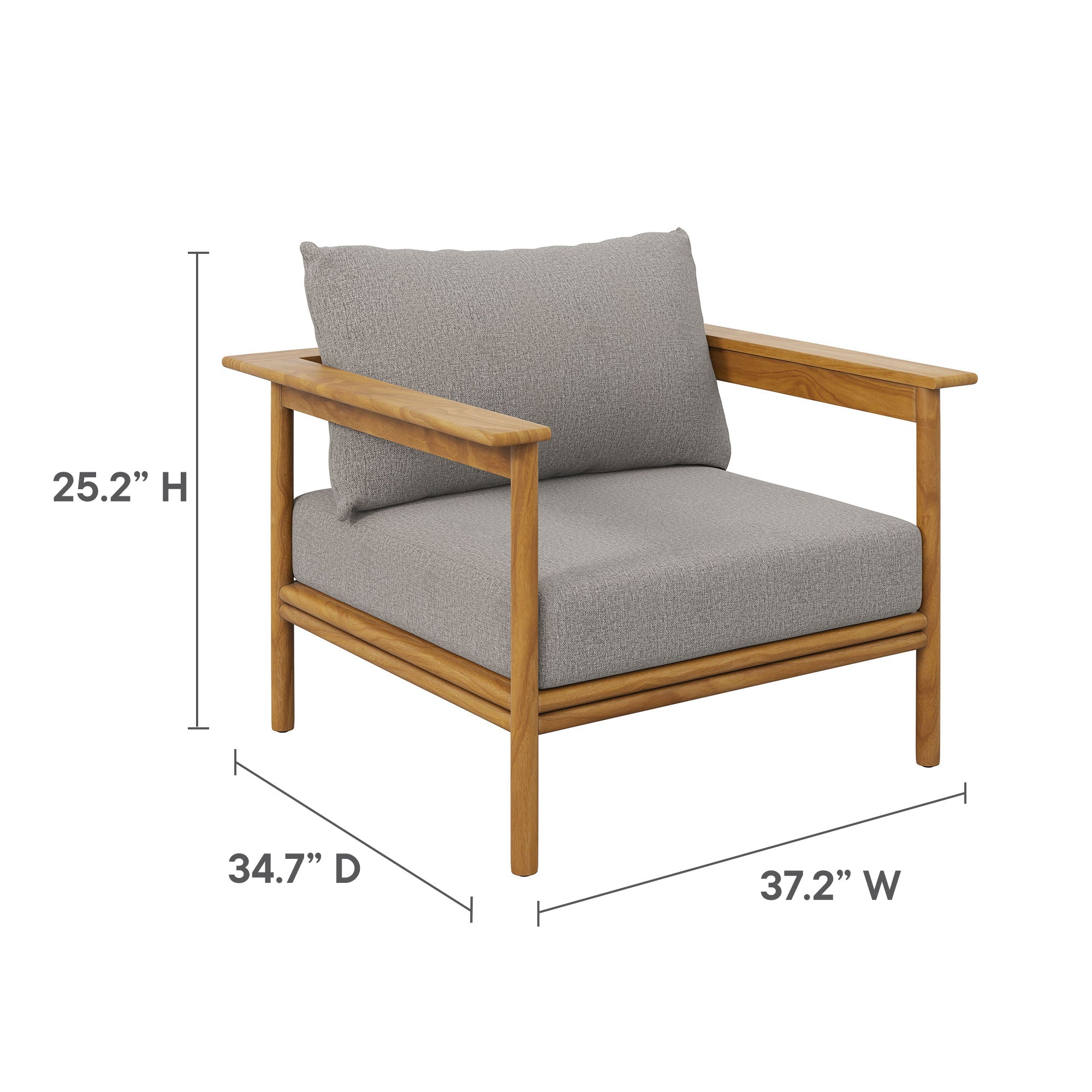 Wren 4-Piece Outdoor Patio Teak Wood Furniture Set - Natural Sail