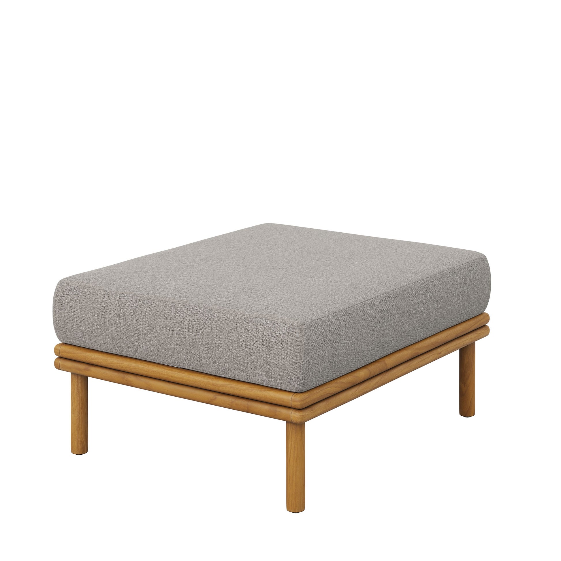 Wren Outdoor Patio Teak Wood Armchair and Ottoman Set