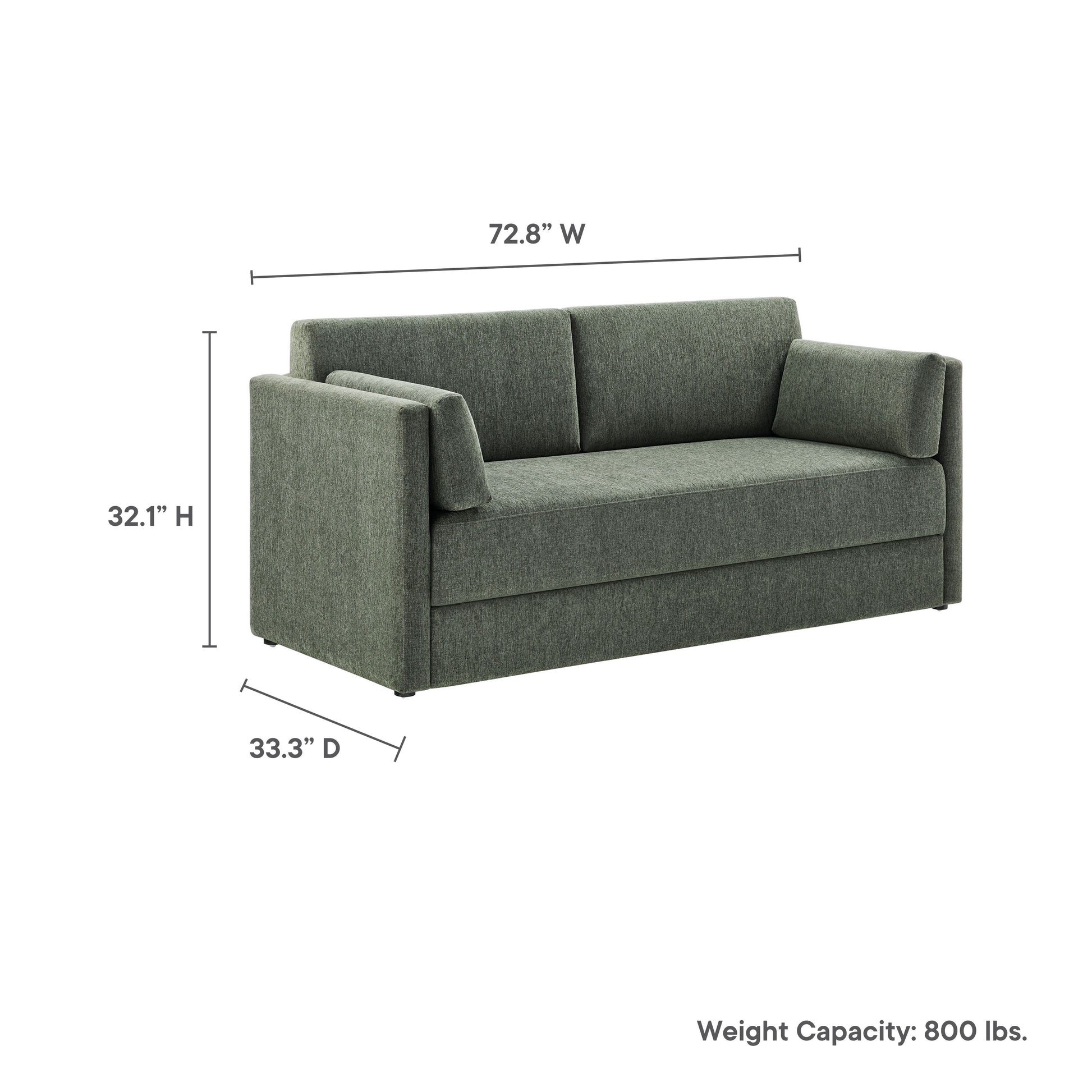 Linden Upholstered Heathered Chenille Sofa - Taupe