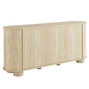 Overture 63” Oval Faux Travertine Sideboard - Travertine