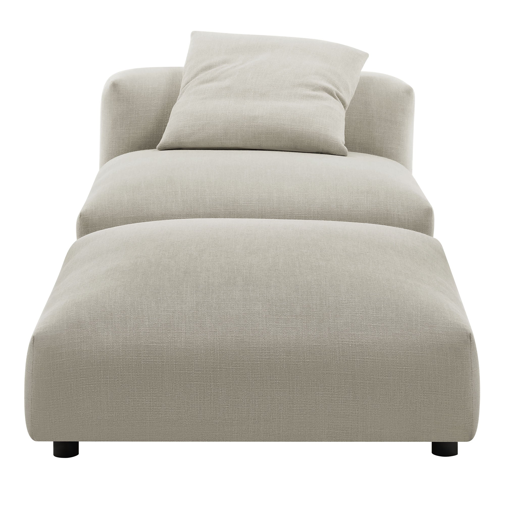 Solace  Modular Upholstered Fabric Armless Chair and Ottoman Set