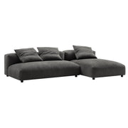 Solace 2-Piece Modular Upholstered Fabric Sectional Sofa With Chaise - Charcoal