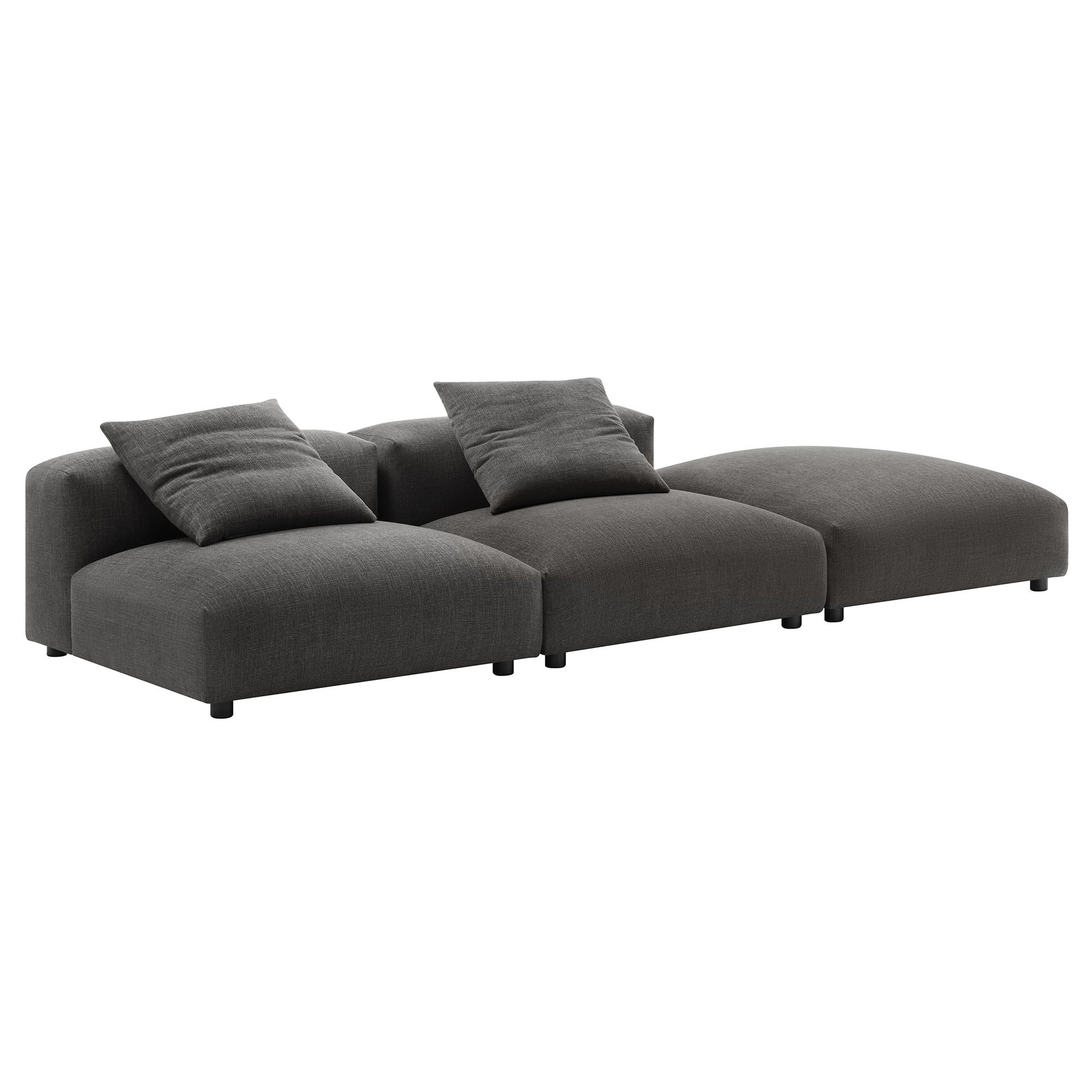 Solace 3-Piece Modular Upholstered Fabric Sectional Sofa - Salt